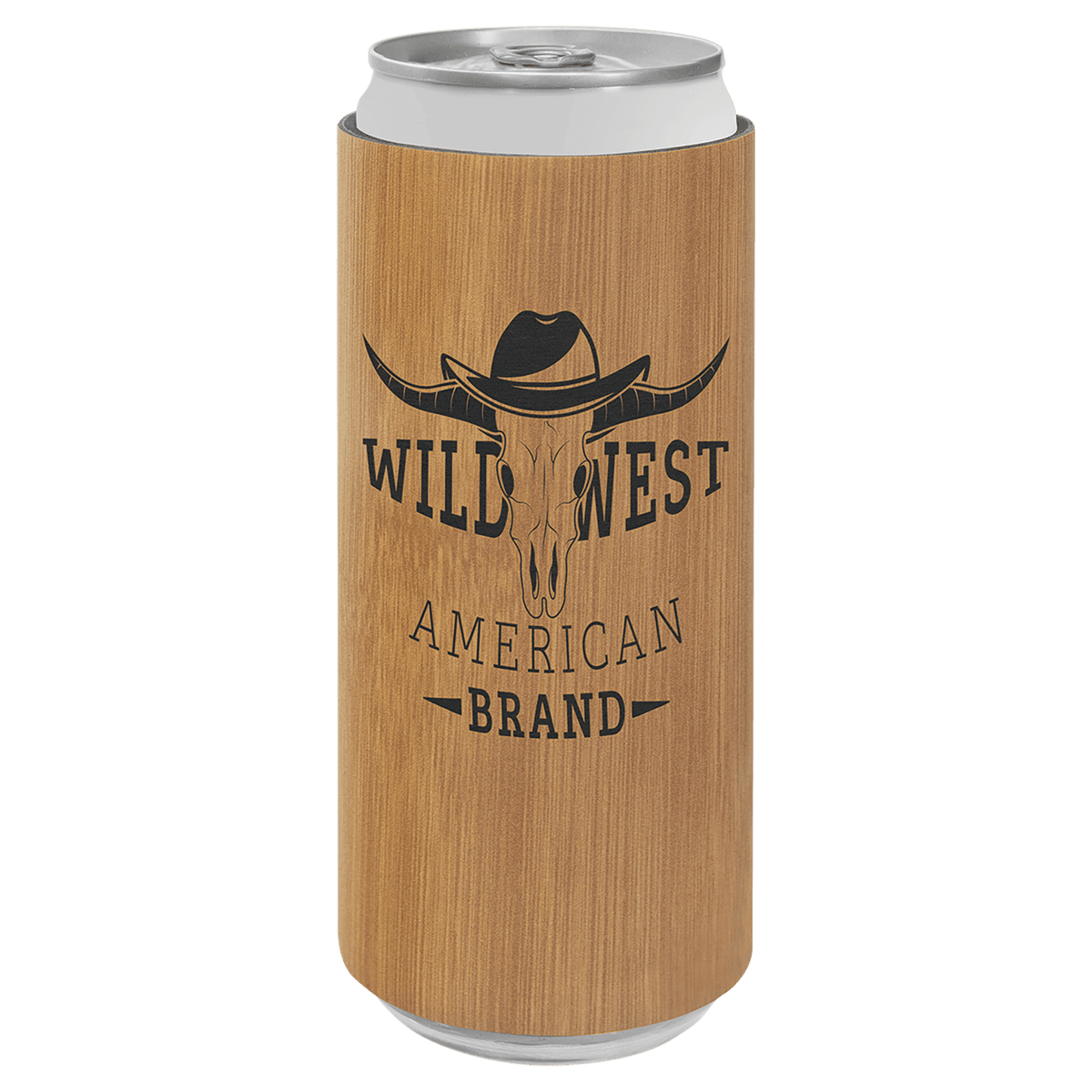 Bamboo Leatherette Slim Beverage Holder