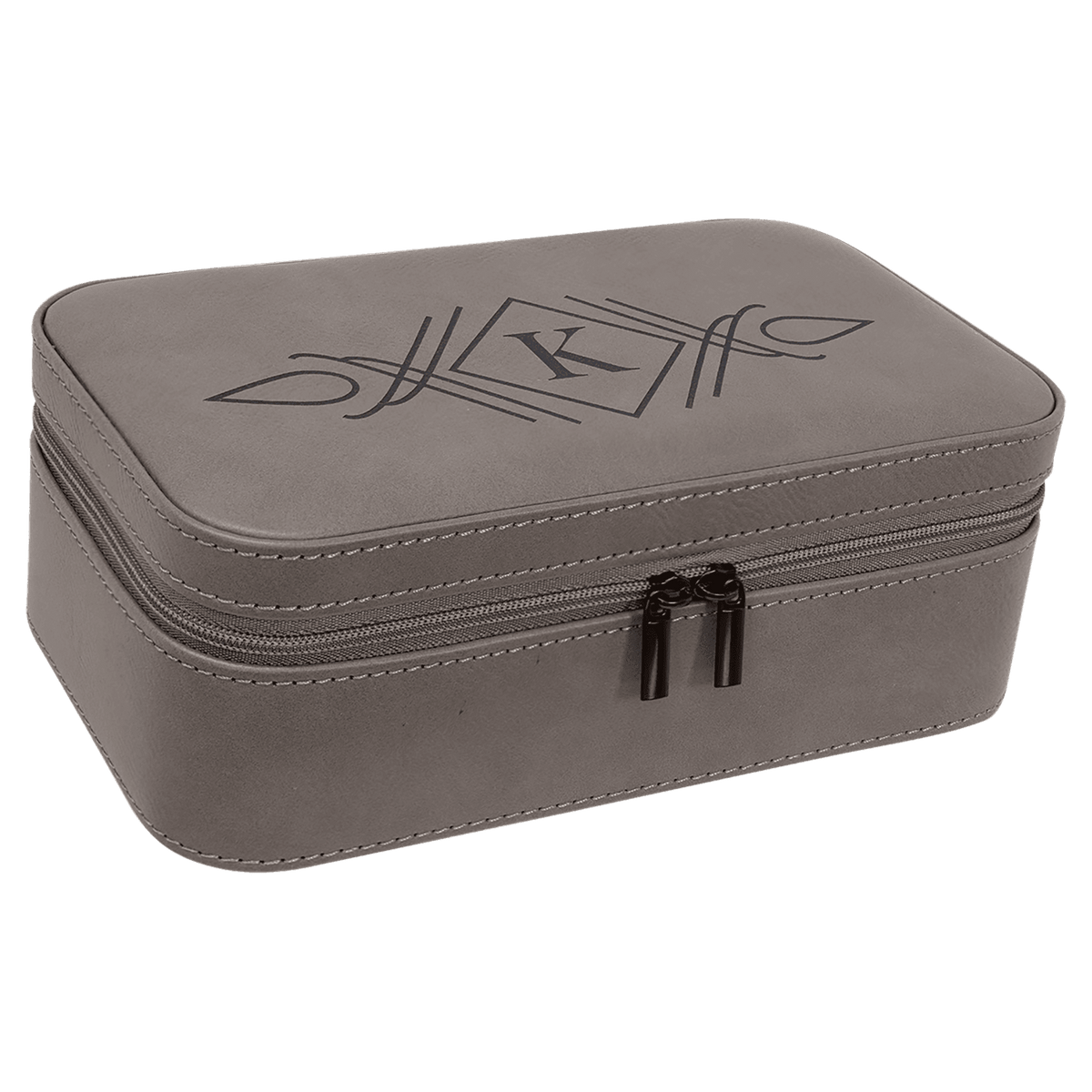 Gray Large Leatherette Jewelry Box