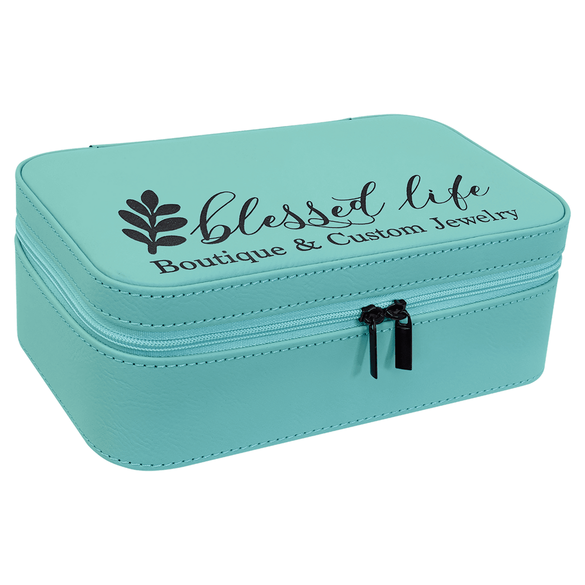 Teal Large Leatherette Jewelry Box