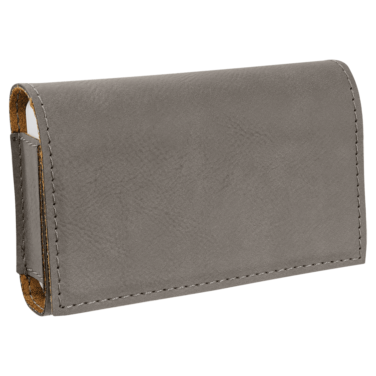Gray Lasered Leatherette Pill Box with Separate Adjustable Containers