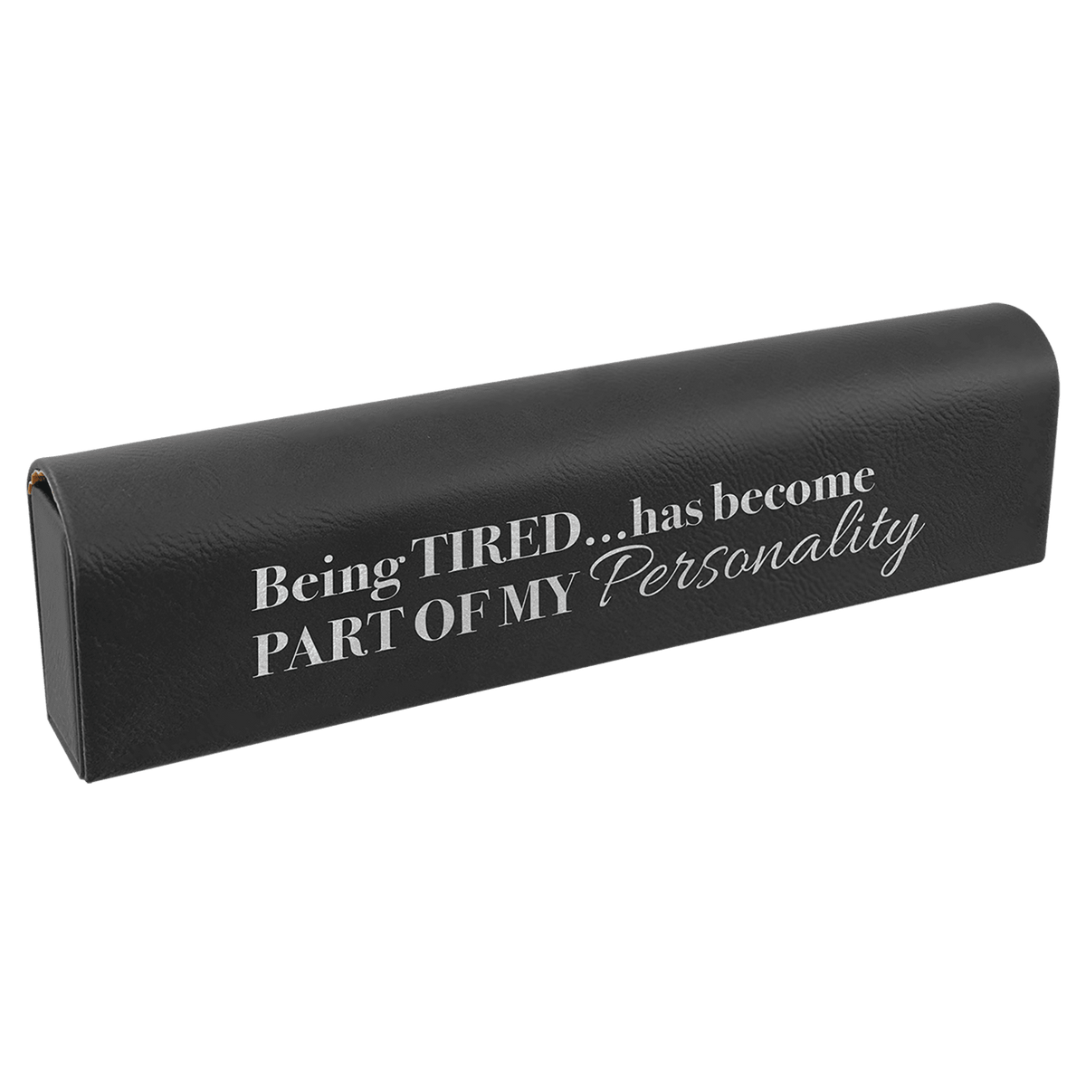 Black\Silver Lasered Leatherette Pill Box with Days of the Week Organizer