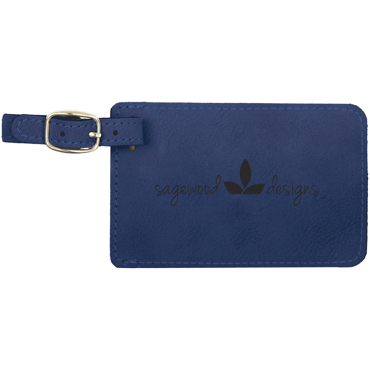 Blue/Black Leatherette Luggage Tag
