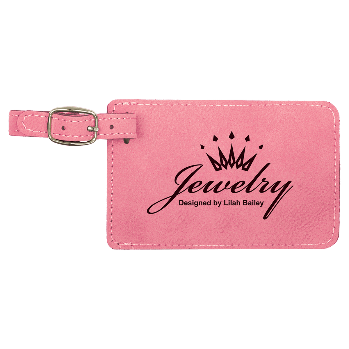 Pink Leatherette Luggage Tag