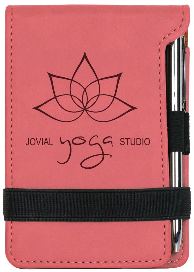 Pink Leatherette Mini Notepad & Pen Set