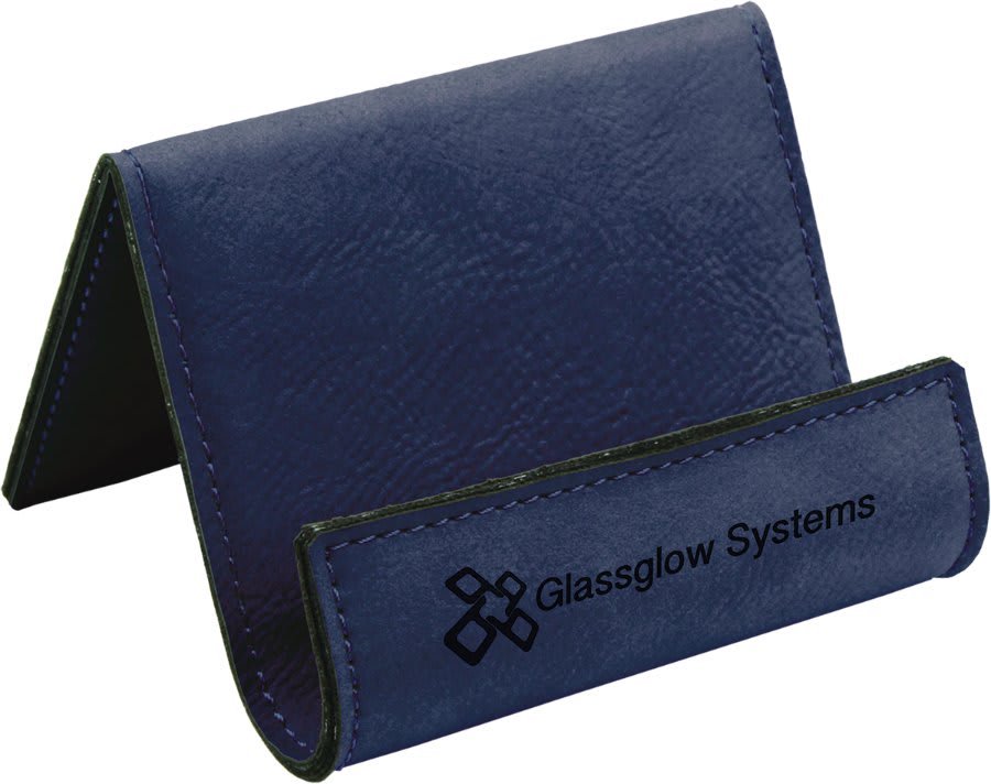 Blue/Black Leatherette Holder/Easel