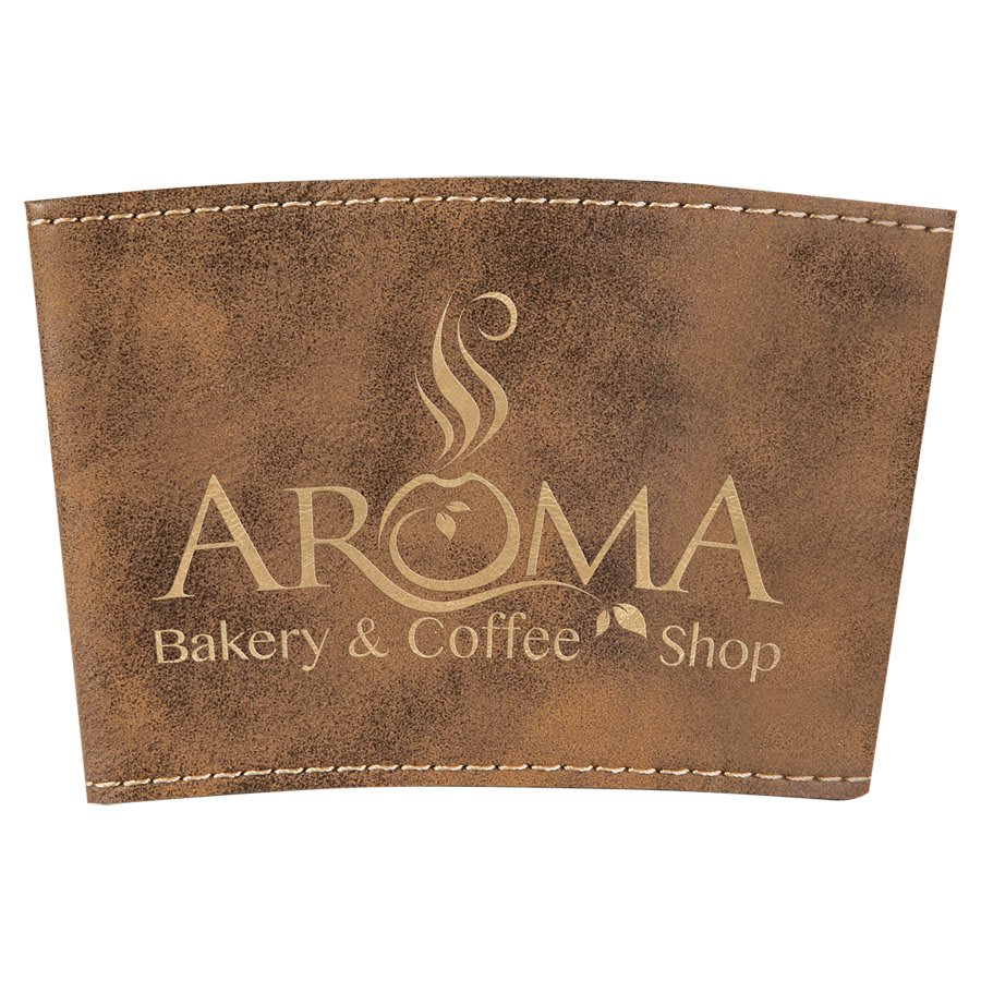 Rustic/Gold Leatherette Latte Mug Sleeve