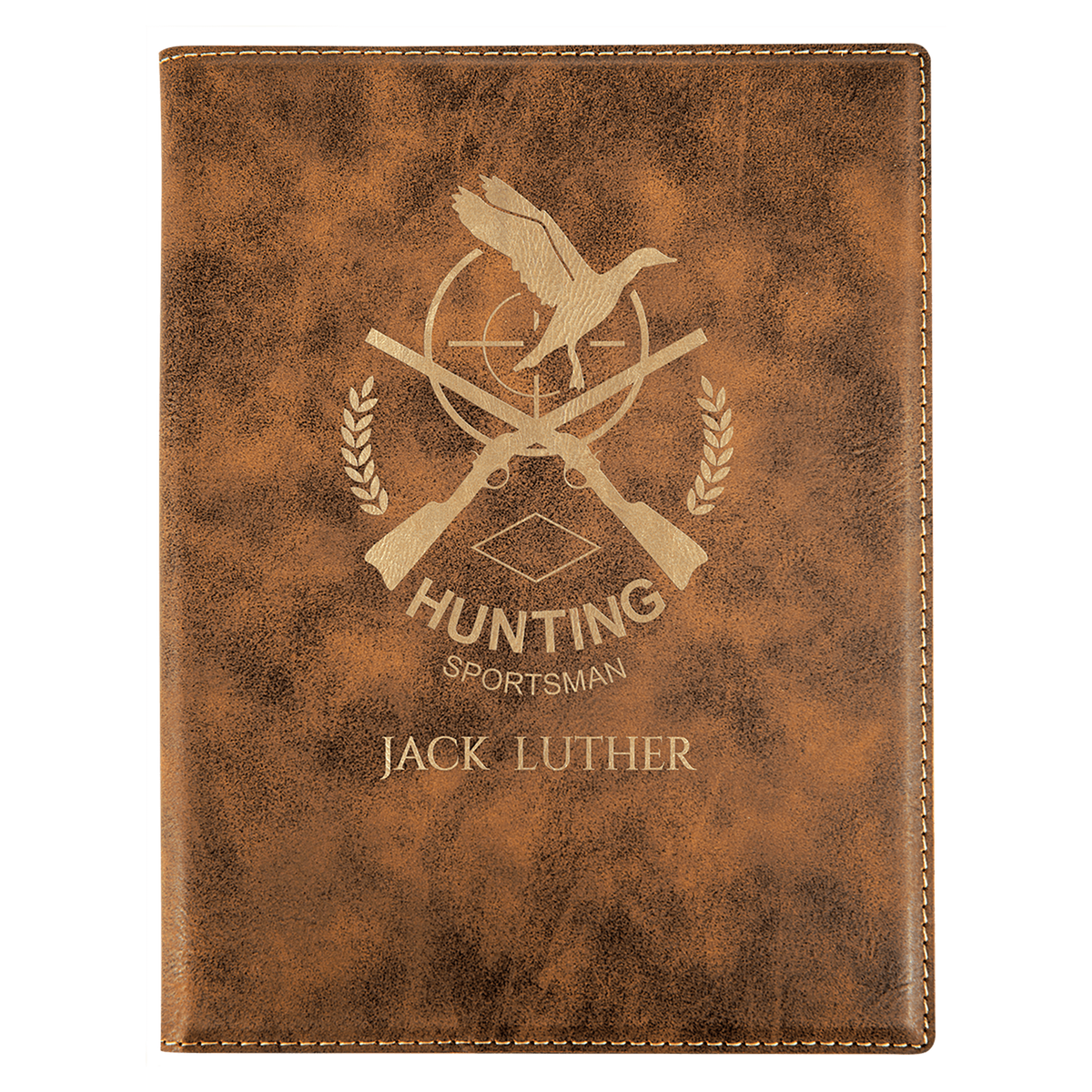 Rustic/Gold Small Leatherette Portfolio with Notepad