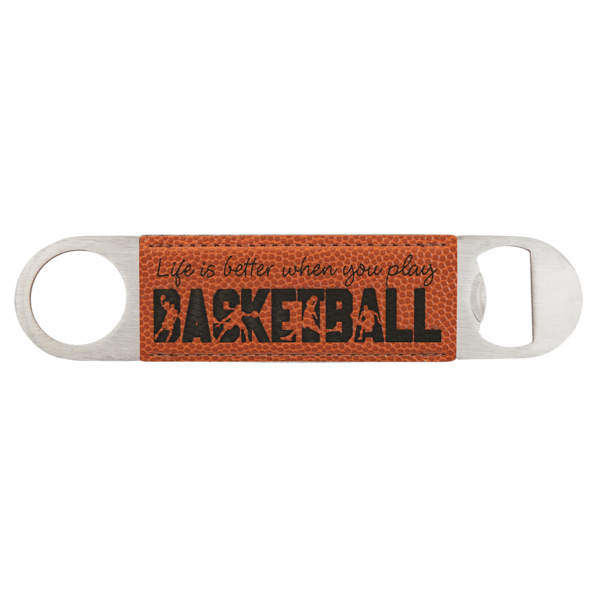 Basketball Leatherette Bottle Opener