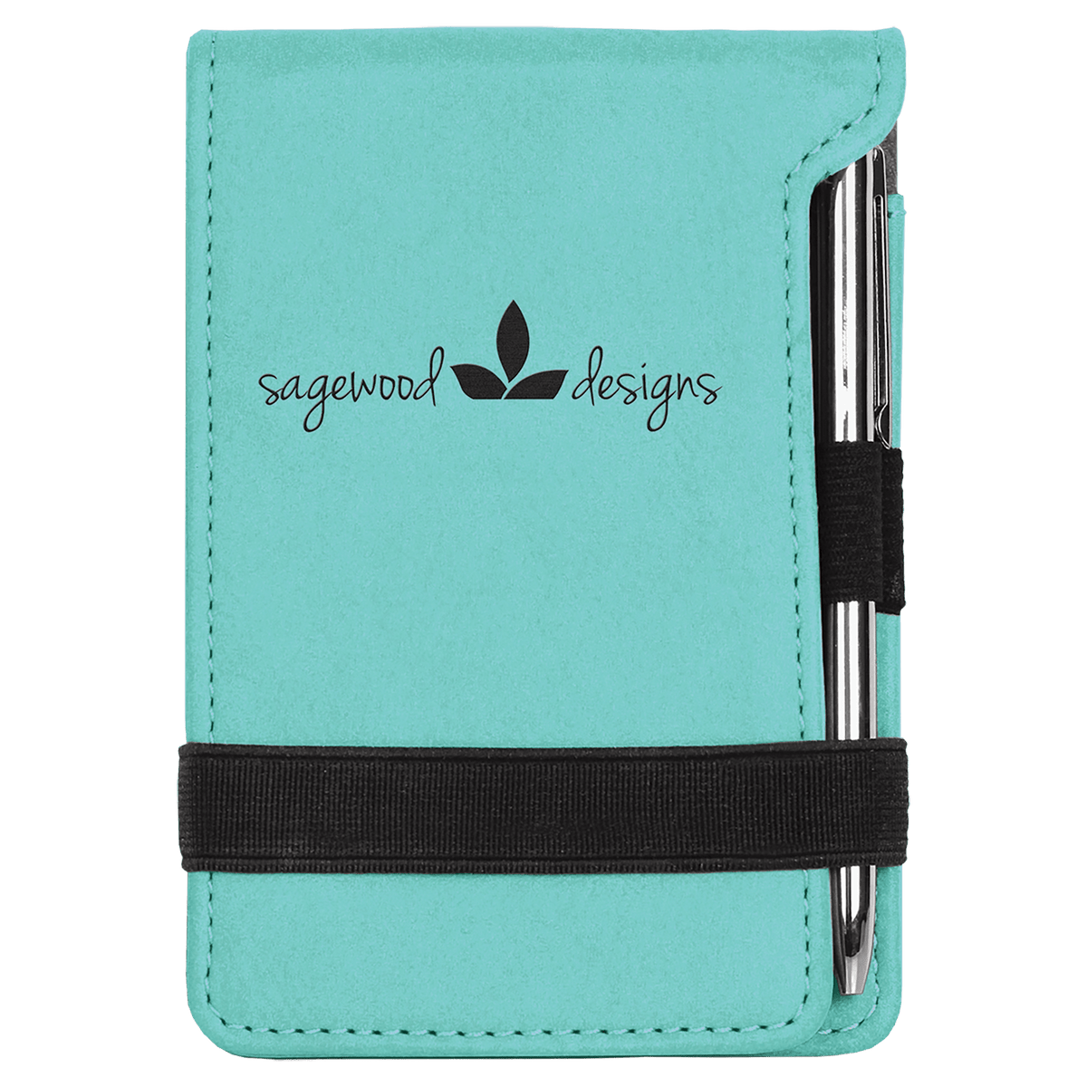Teal Leatherette Mini Notepad & Pen Set