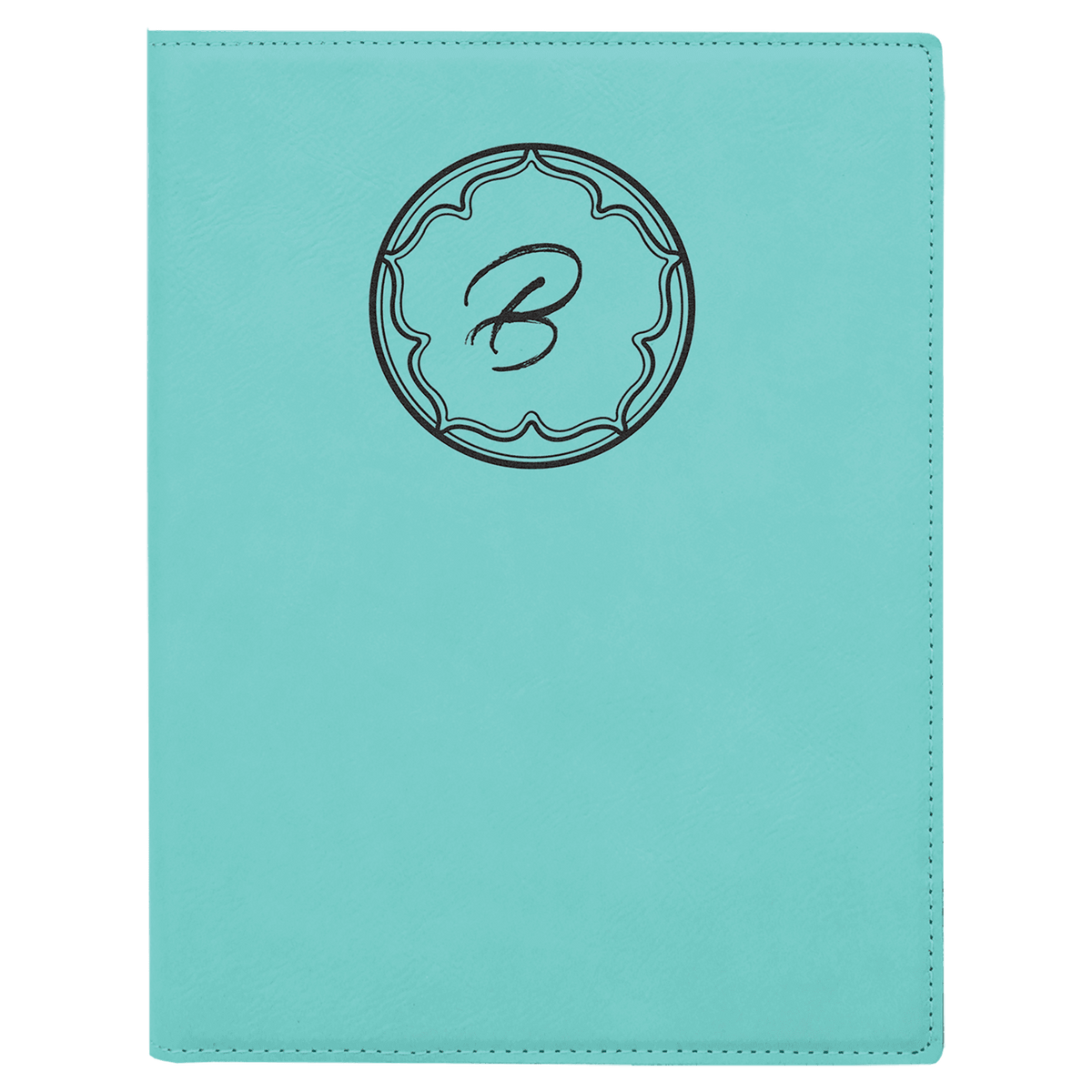 Teal Small Leatherette Portfolio with Notepad
