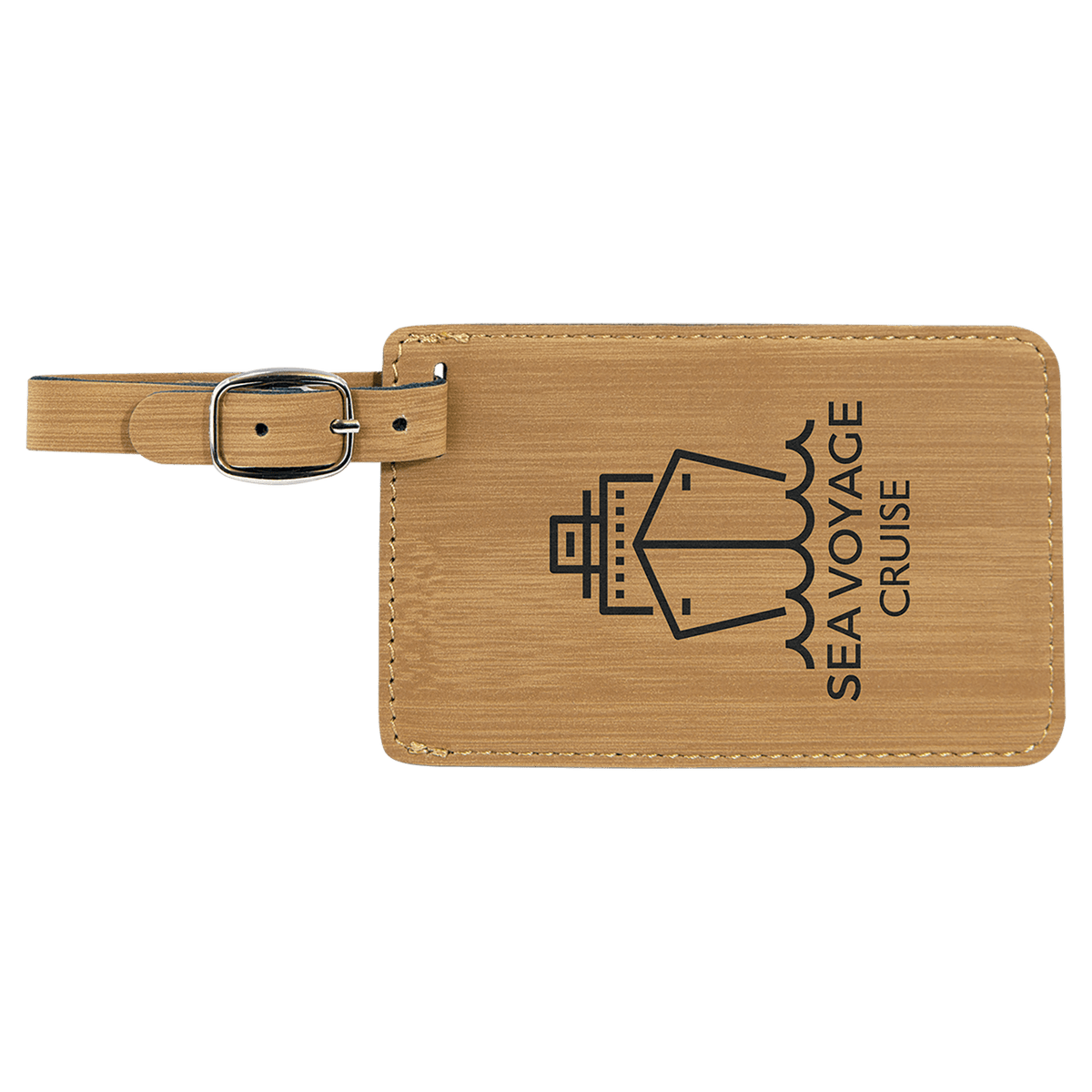 Bamboo Leatherette Luggage Tag