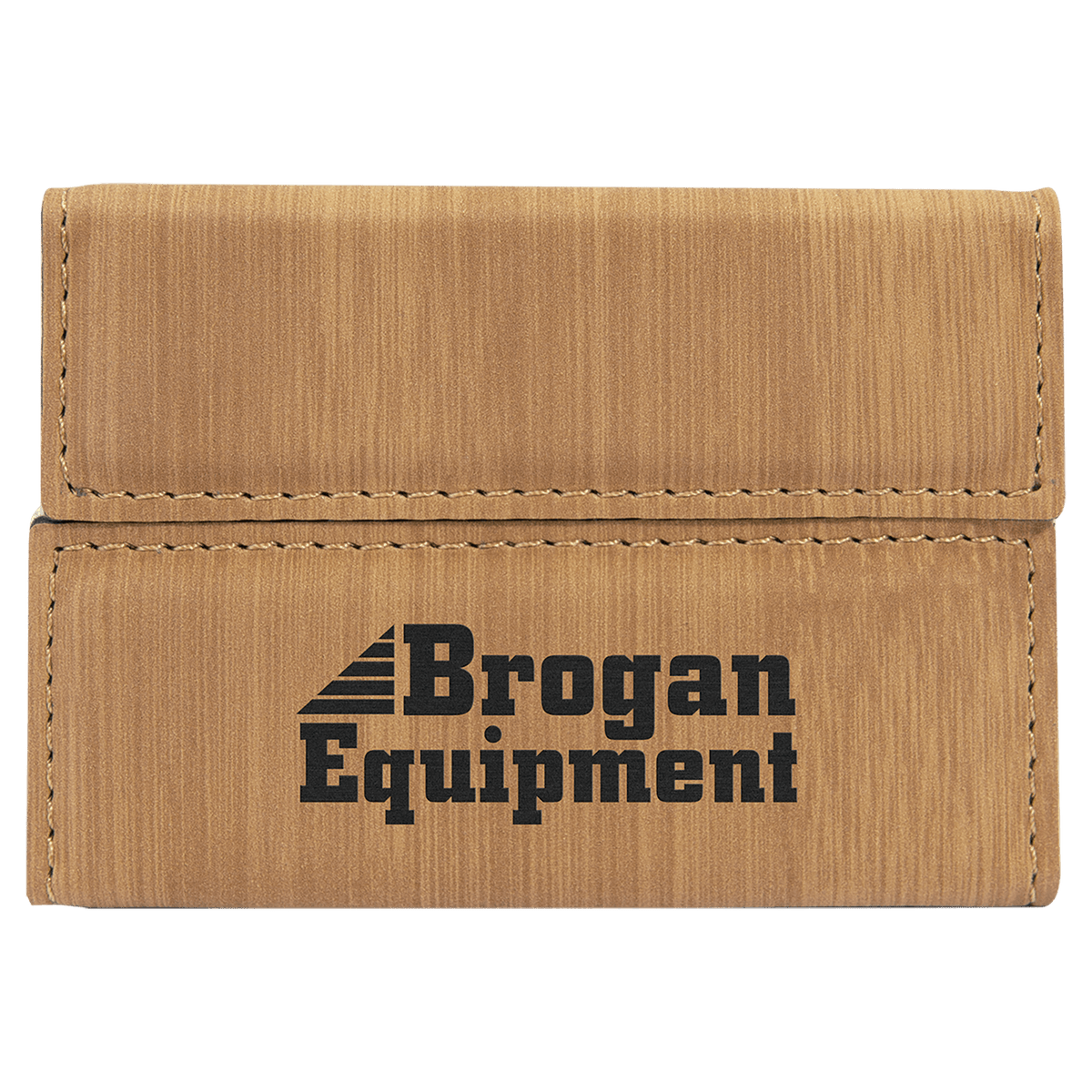 Bamboo Leatherette Hard Business Card Holder