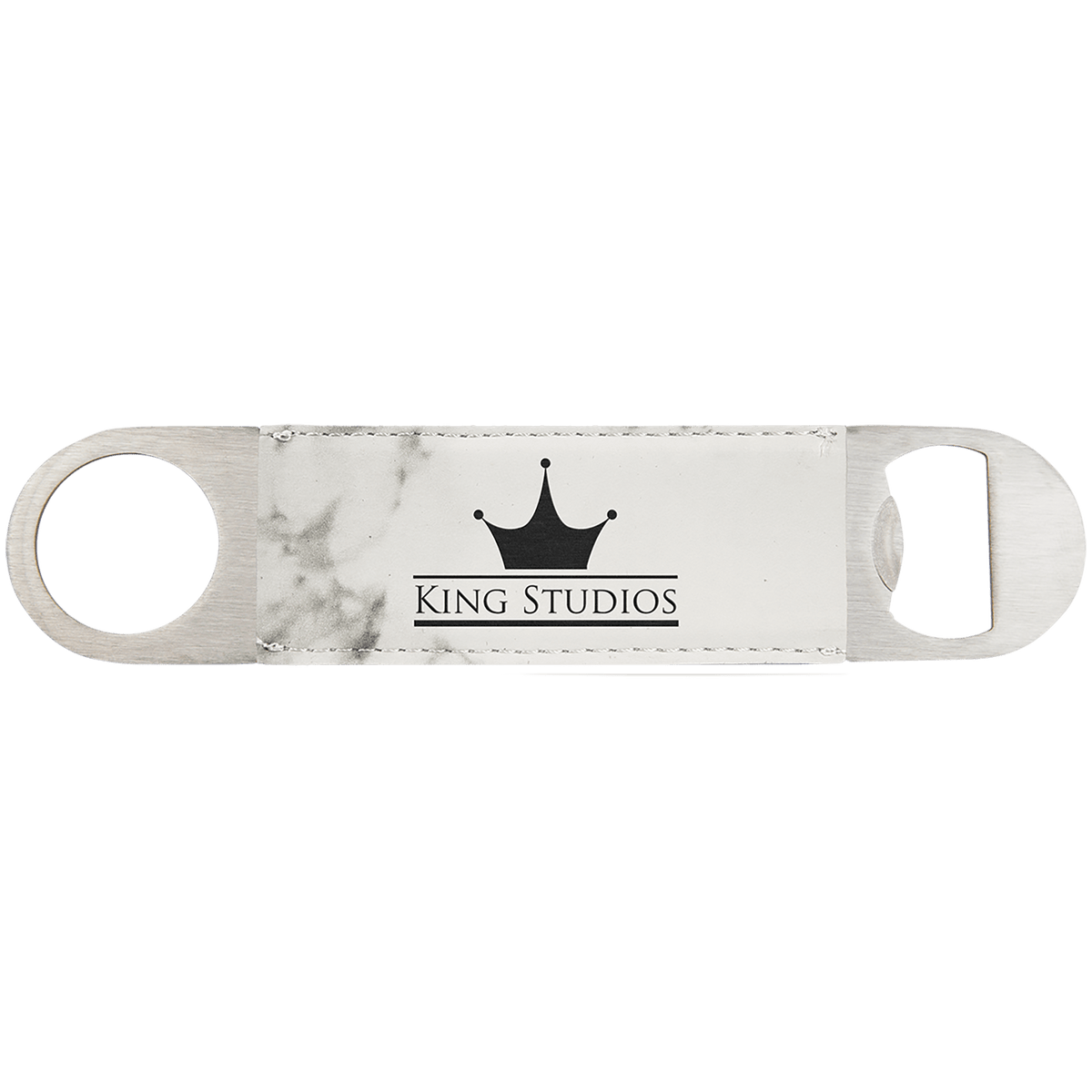 White Marble Leatherette Bottle Opener