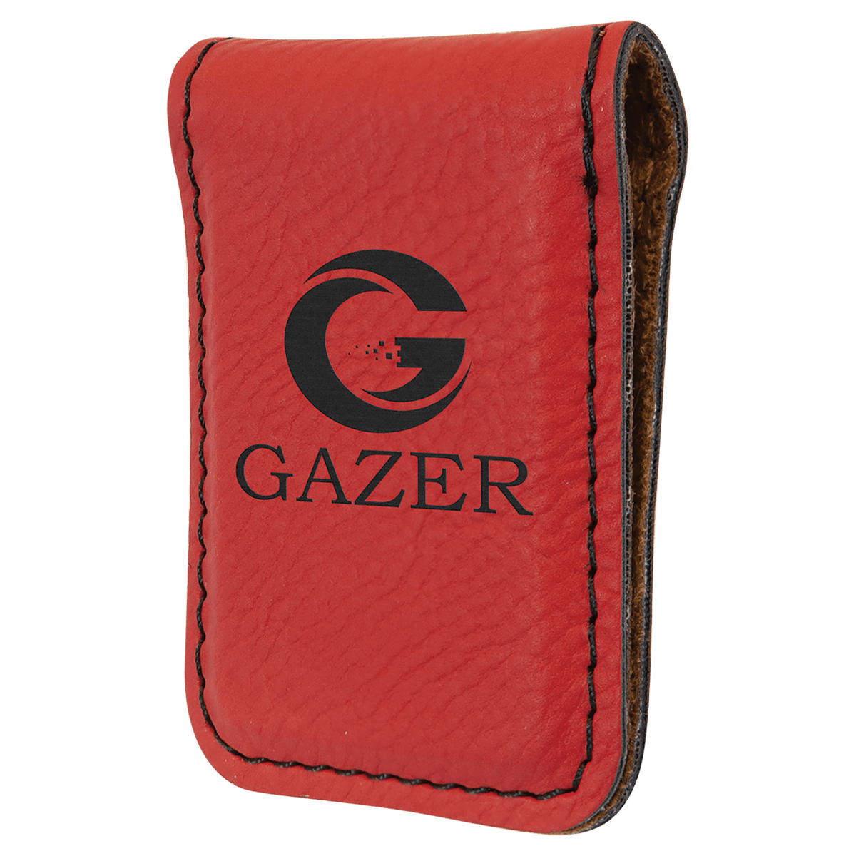Red Laserable Leatherette Money Clip
