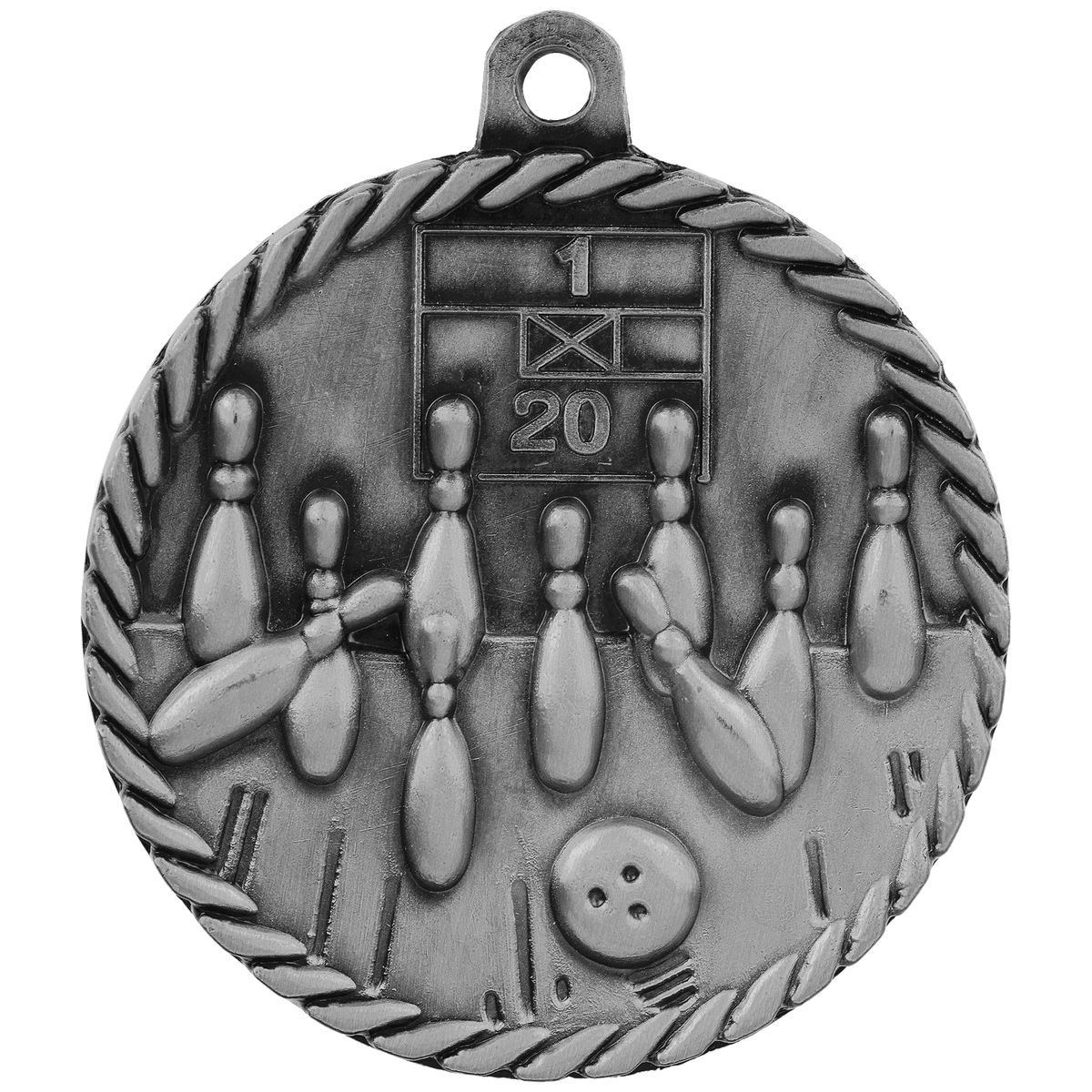 Bowling High Relief Medal-Silver