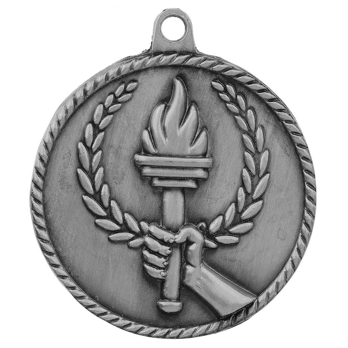 Torch High Relief Medal-Silver