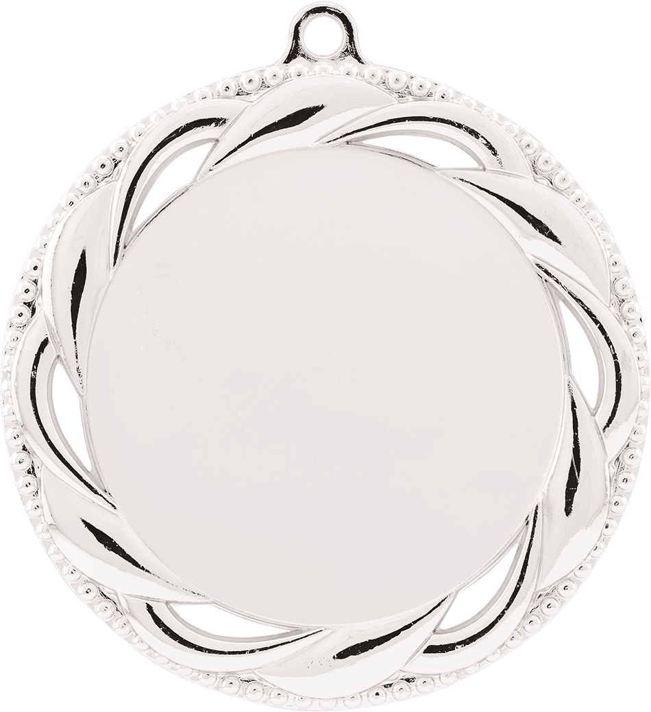 Rosette 2" Insert Holder Medal-Bright Silver (Insert Not Included)