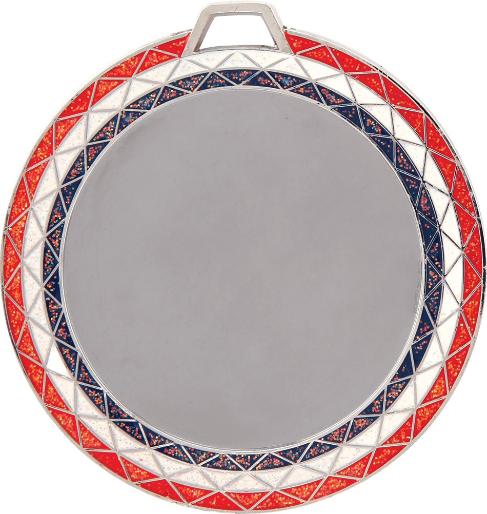 Red/White/Blue Bling 2" Insert Holder Medal (Insert Not Included)