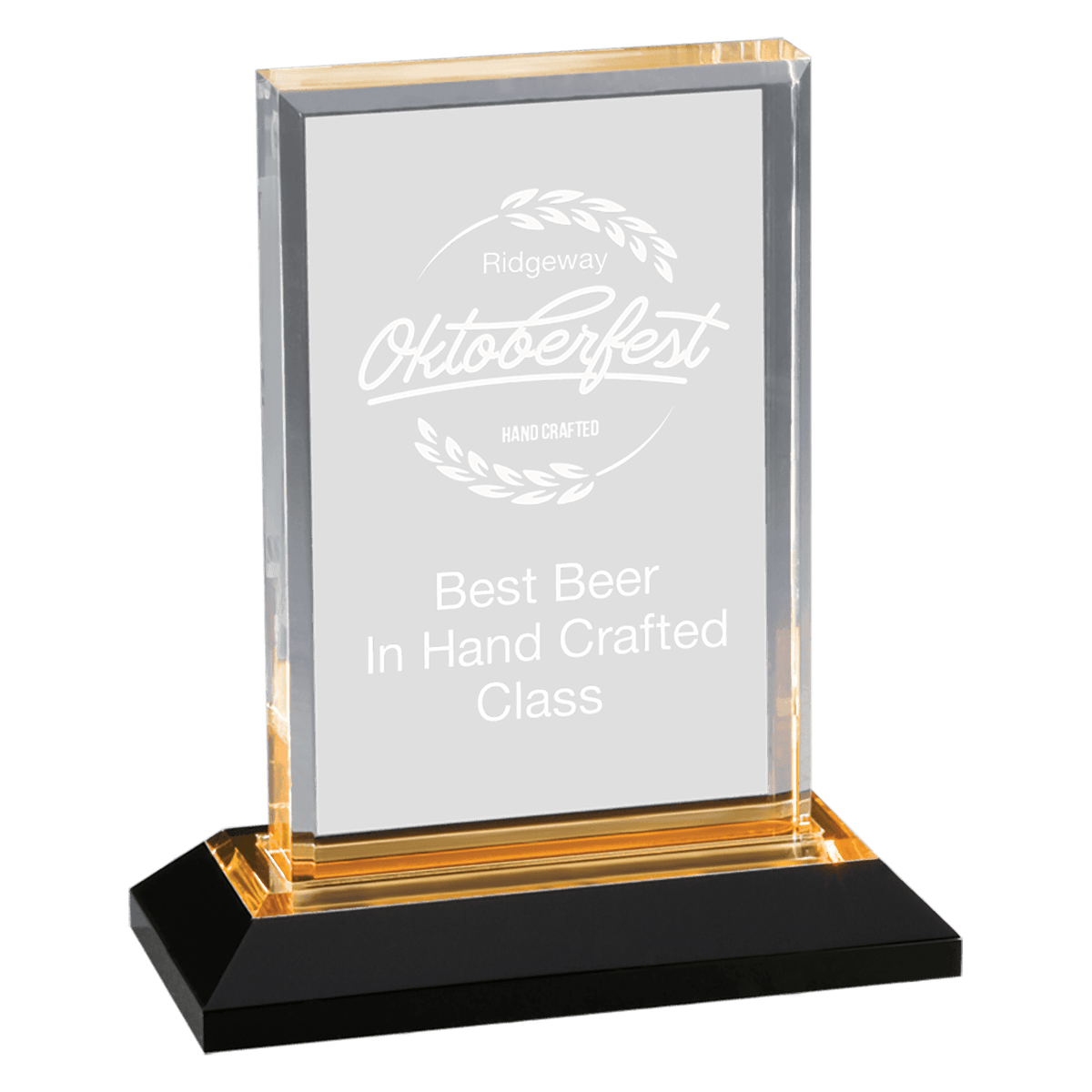 7" Gold Beveled Impress Acrylic with Base