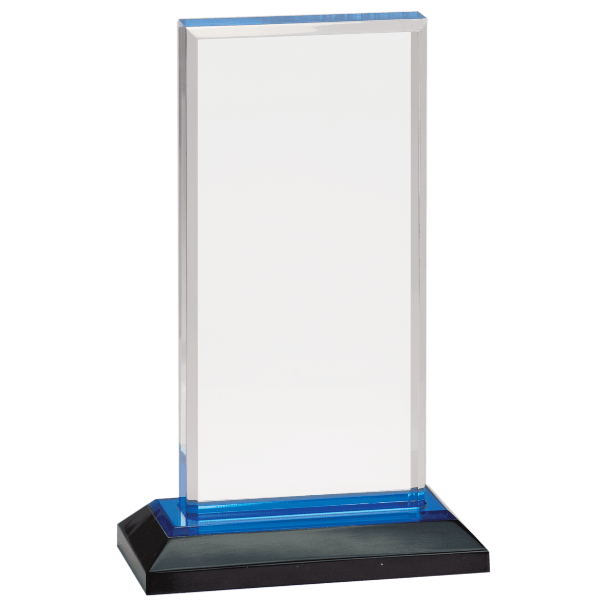8" Blue Beveled Impress Acrylic with Base