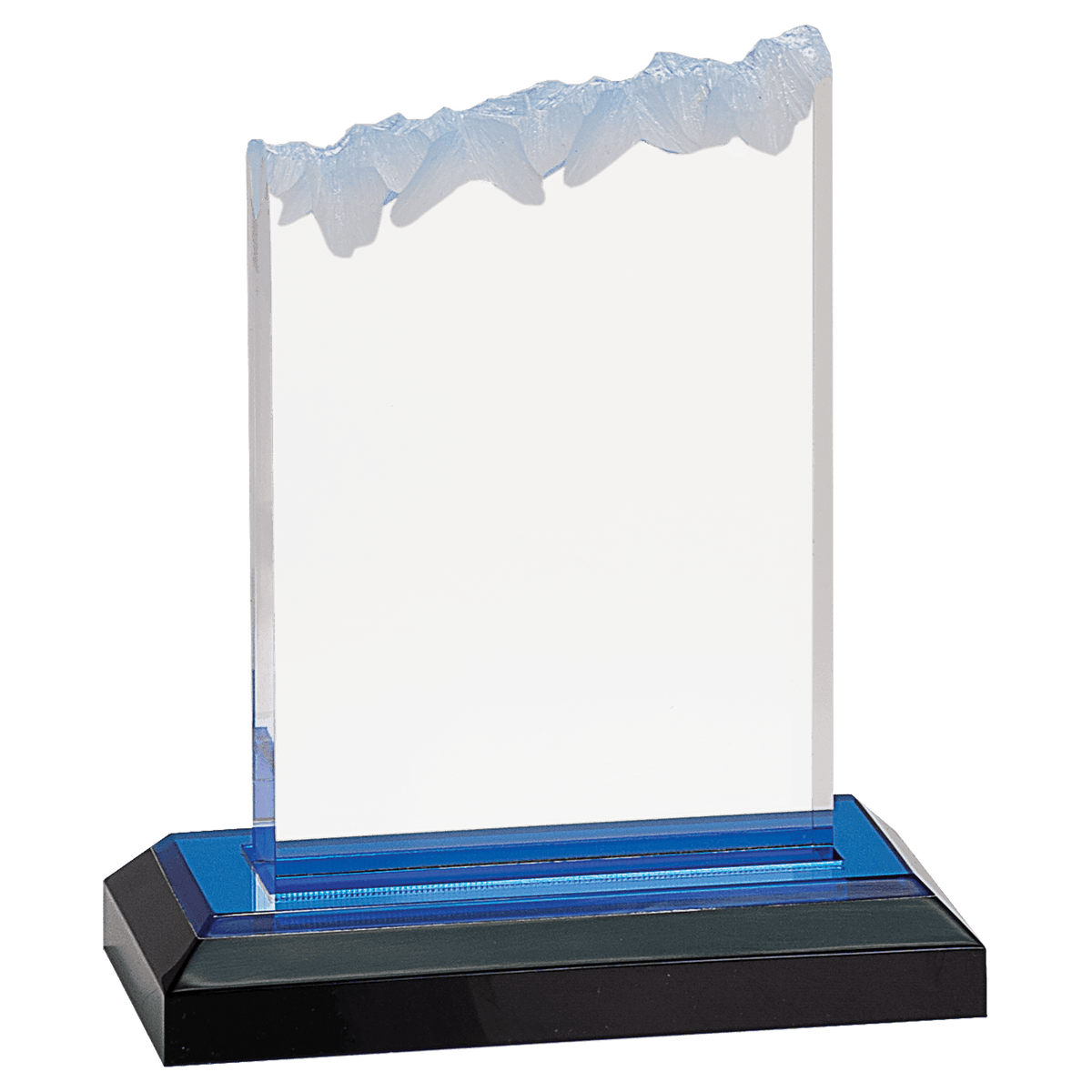 6" Blue Frosted Impress Acrylic with Base