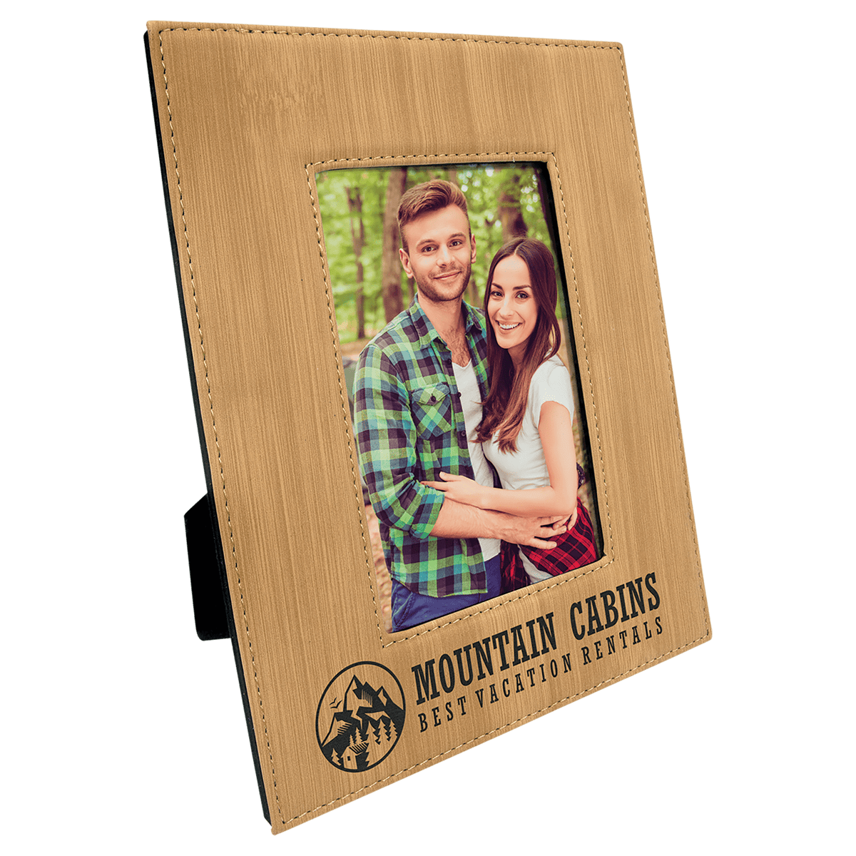 Bamboo 4" x 6" Leatherette Photo Frame