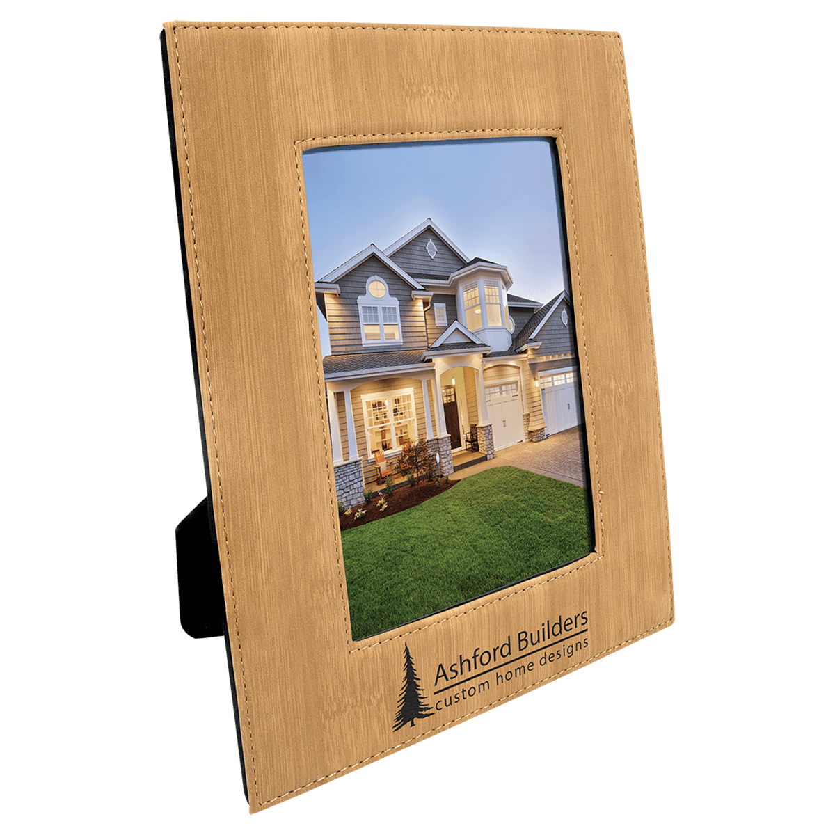 Bamboo 5" x 7" Leatherette Photo Frame
