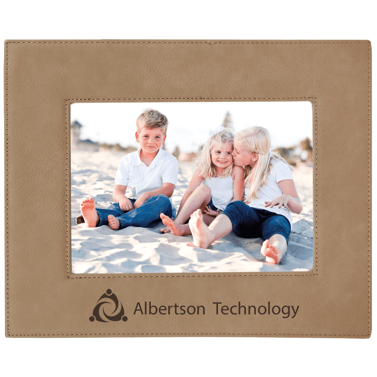 Light Brown 5" x 7" Leatherette Photo Frame