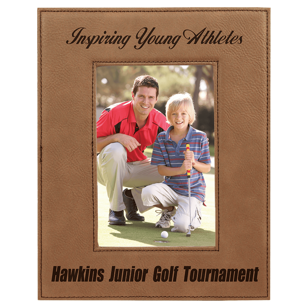 Dark Brown 4" x 6" Leatherette Photo Frame