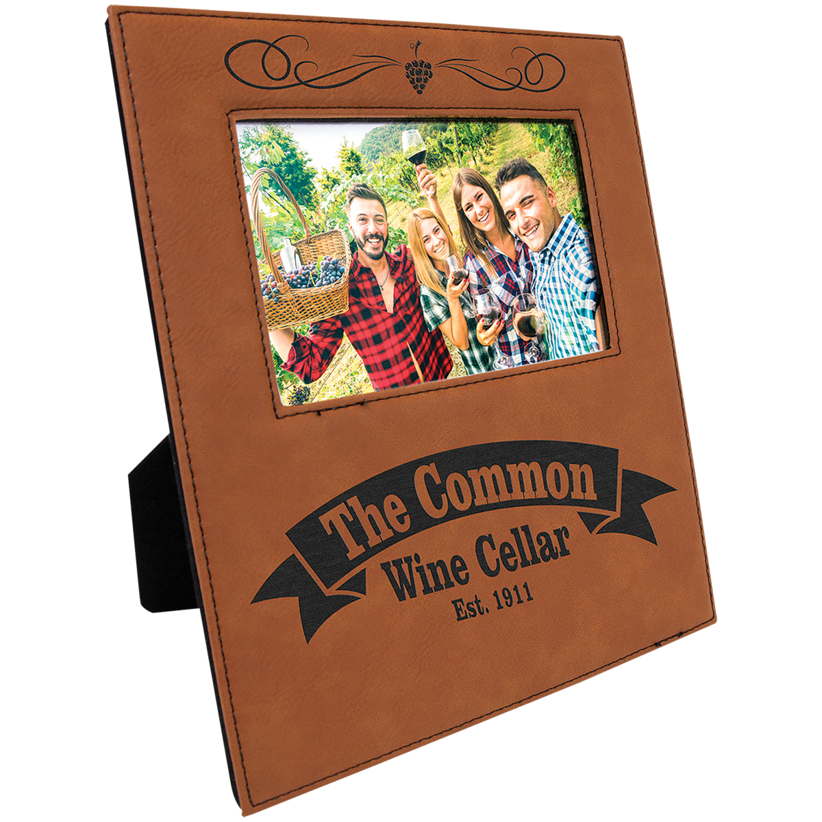 Rawhide 4" x 6" Leatherette Photo Frame with Engraving Area