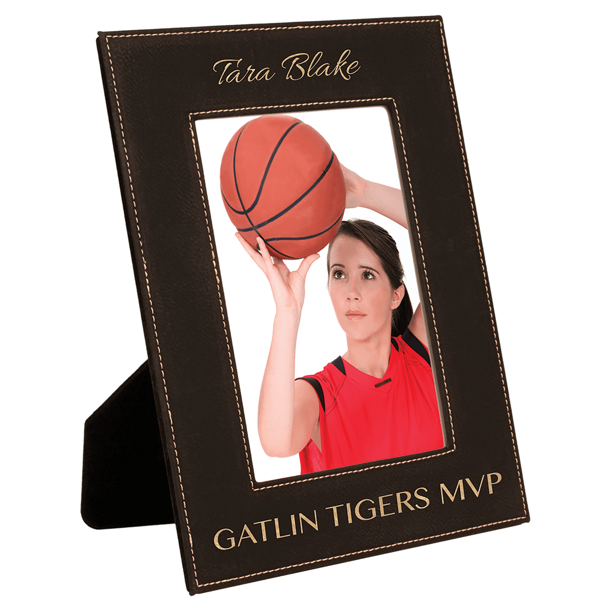 Black/Gold 5" x 7" Leatherette Photo Frame