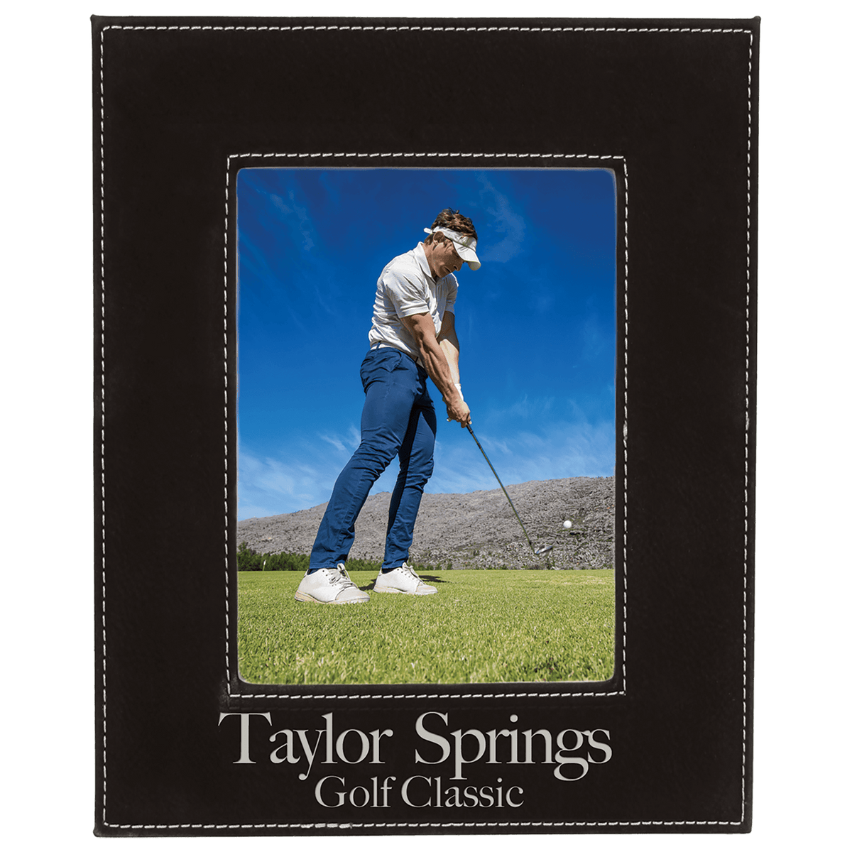 Black/Silver 5" x 7" Leatherette Photo Frame