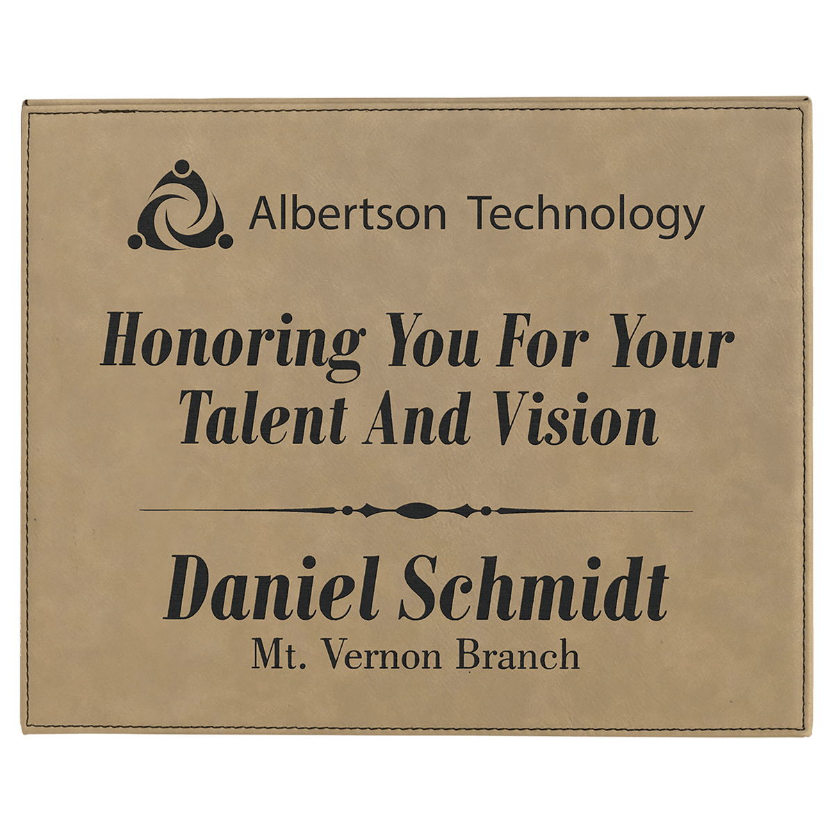 Light Brown 10 1/2" x 13" Laserable Leatherette Plaque