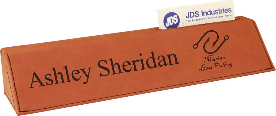Rawhide 10 1/2" Leatherette Desk Wedge with Business Card Holder