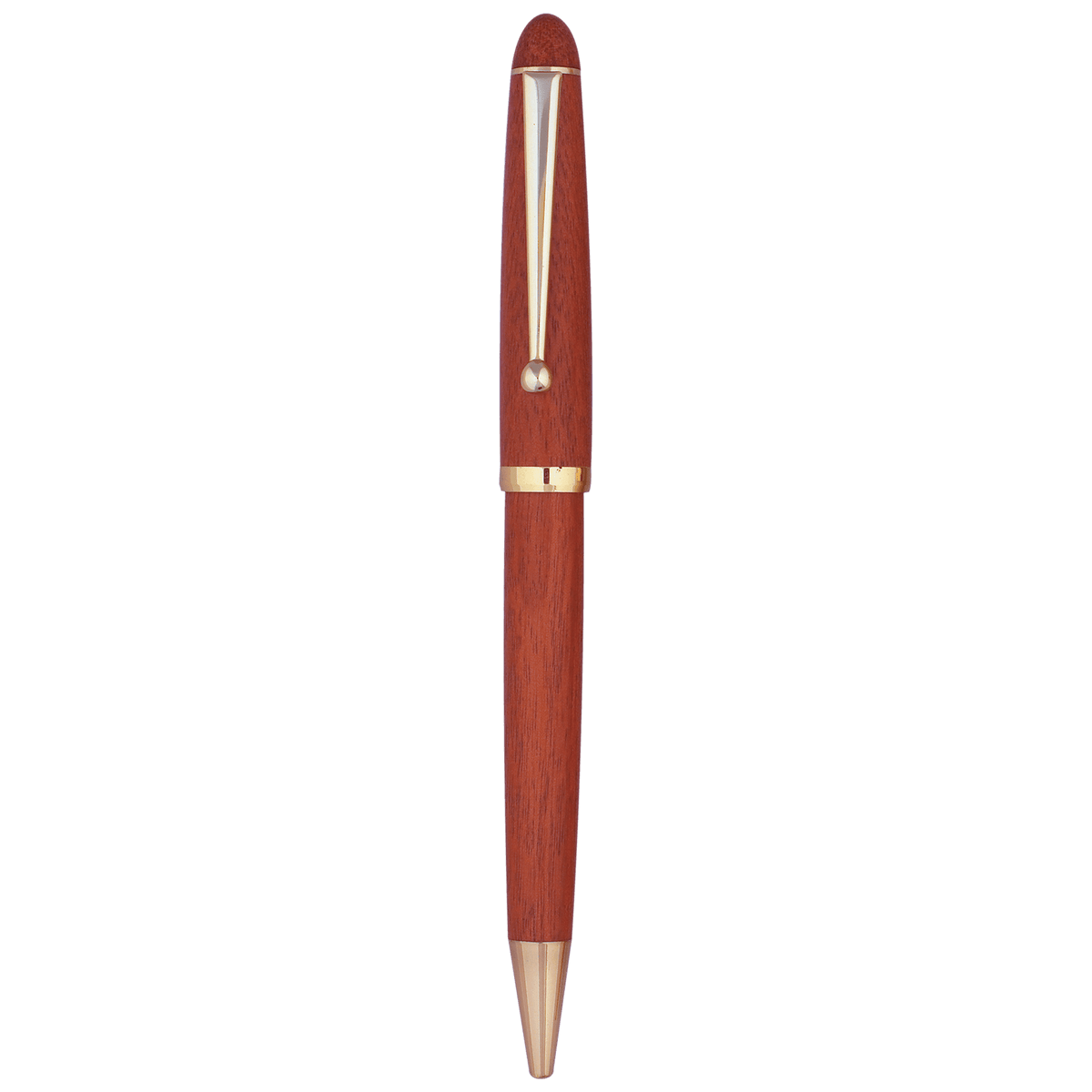 Rosewood Finish Ballpoint Pen with Gold Trim