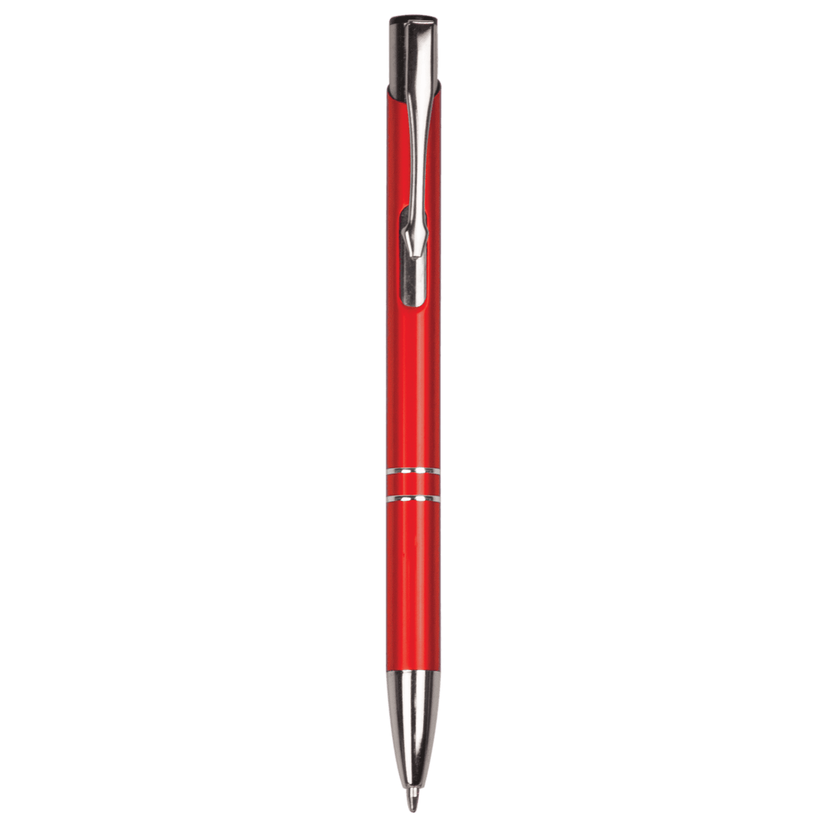 Gloss Red Ballpoint Pen with Silver Trim