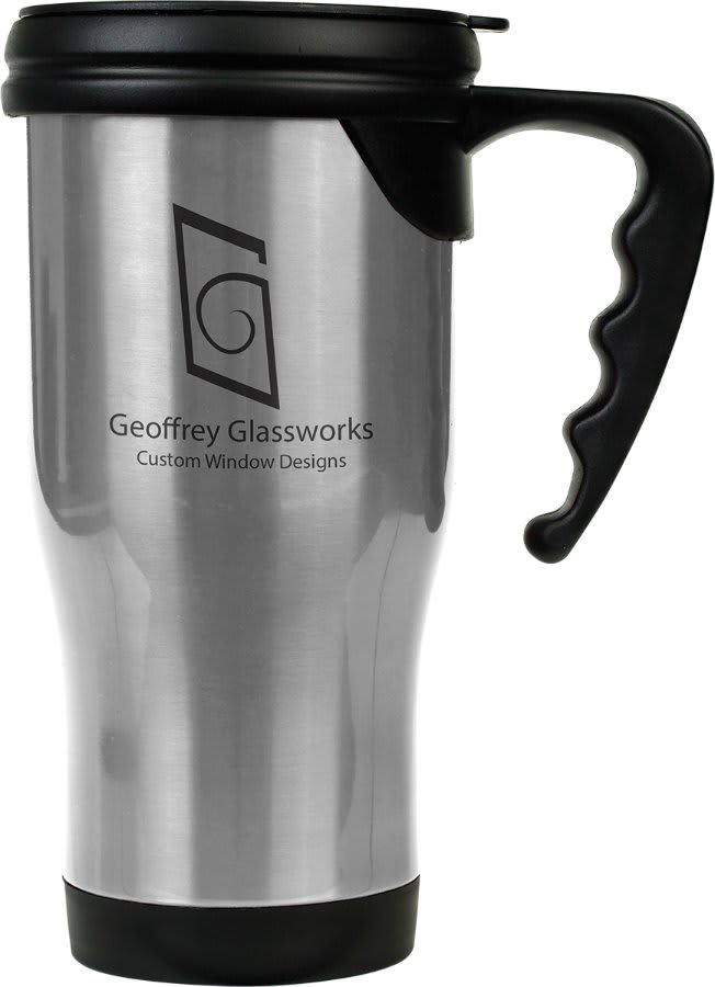 16 oz. Silver Travel Mug with Handle
