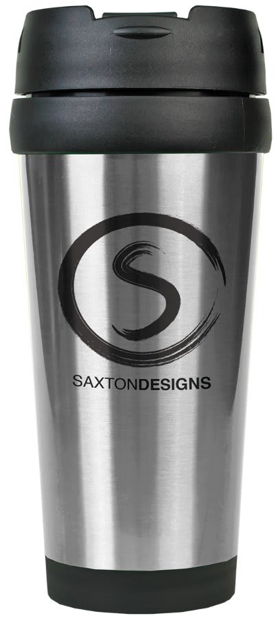 16 oz. Gloss Silver Travel Mug