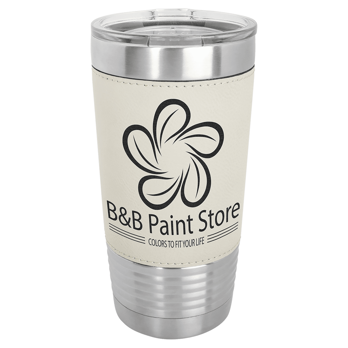 White Leatherette Wrapped 20 oz. Polar Camel