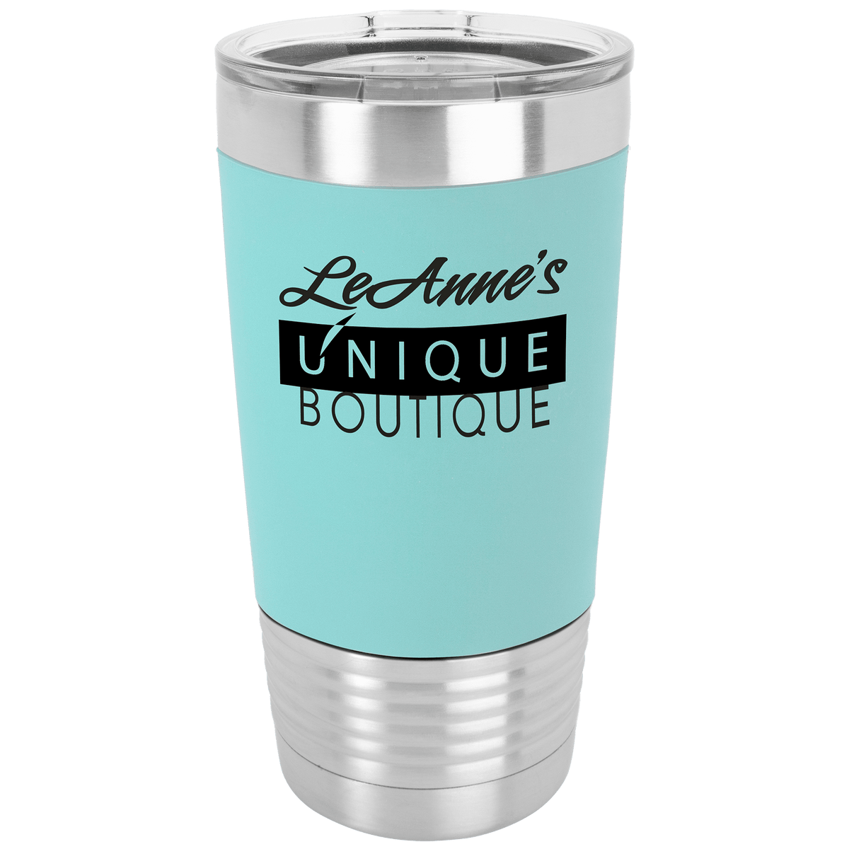 Teal/Black 20 oz. Polar Camel Silicone Grip Tumbler with Clear Lid