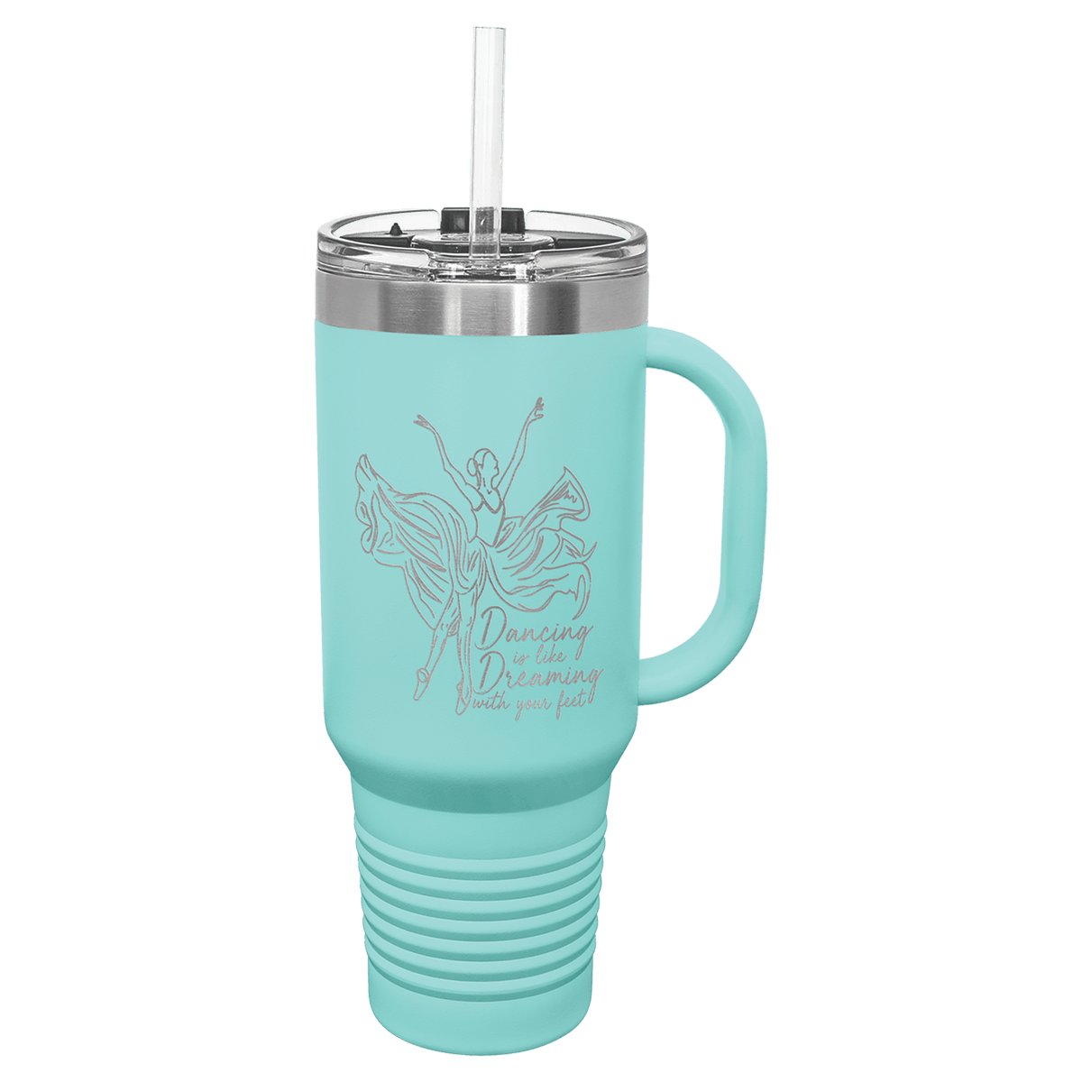 Teal Polar Camel 40 oz. Travel Mug with Straw and Snap Lid