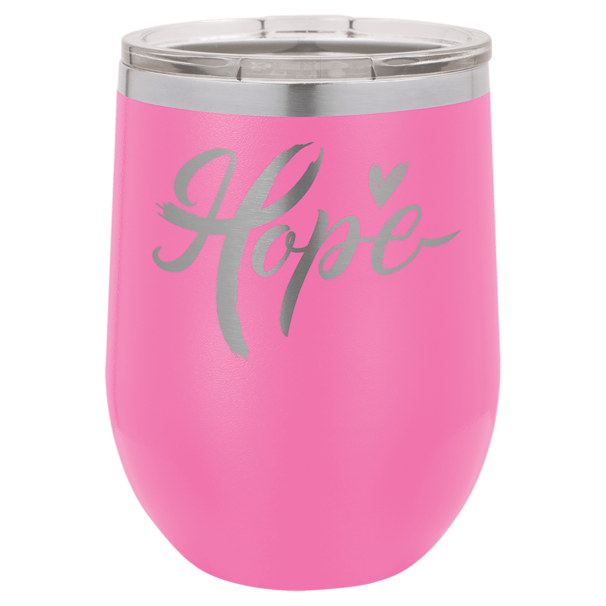 Pink 12 oz. Polar Camel Stemless Wine Tumbler with Clear Lid