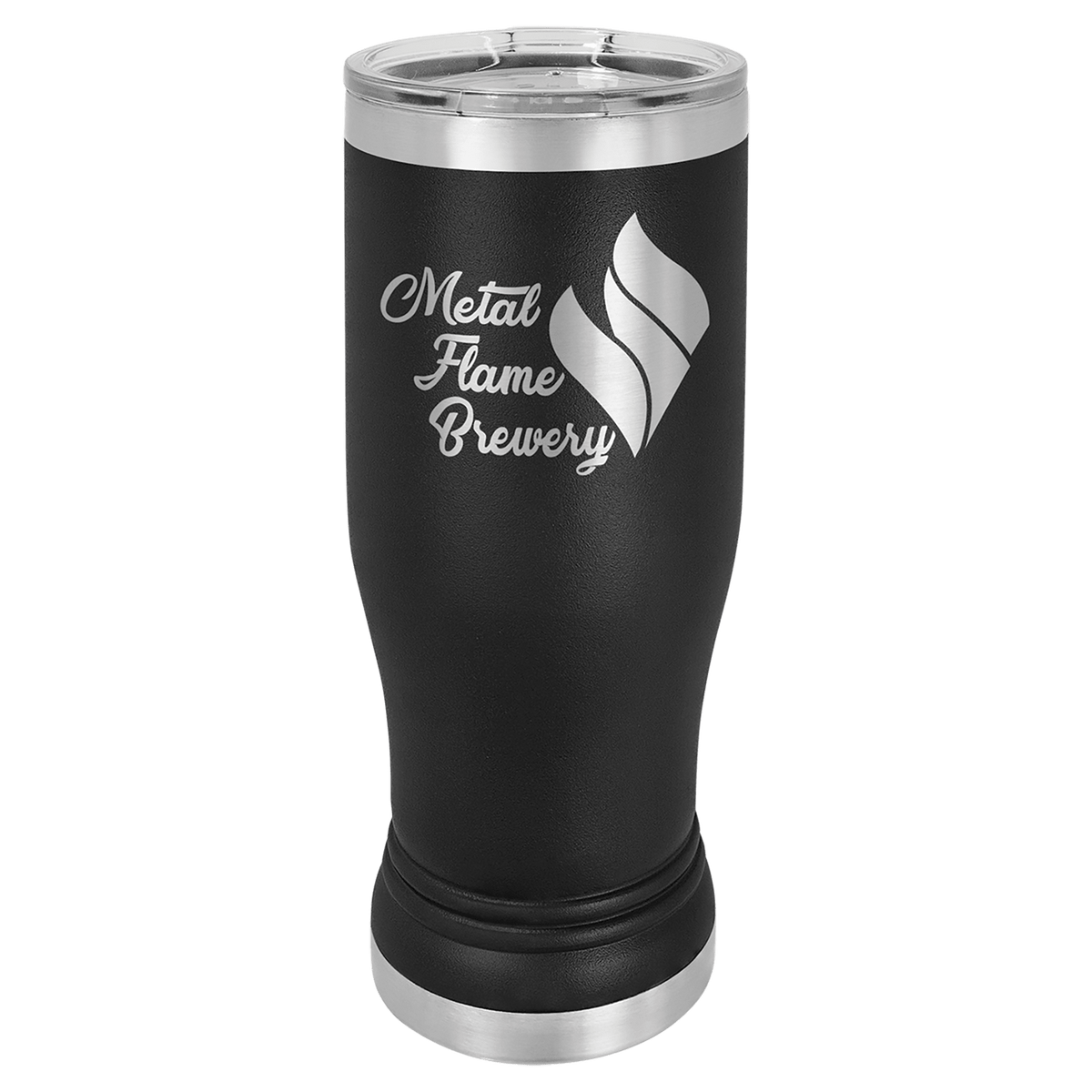 Black 14 oz. Polar Camel Pilsner Tumbler with Clear Lid