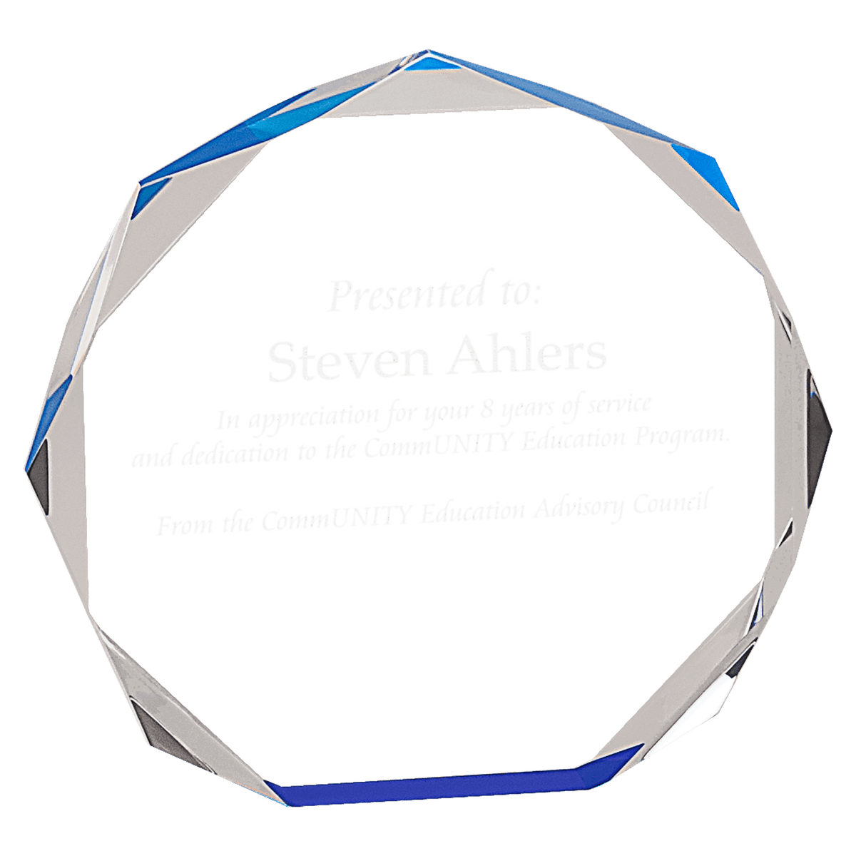 5" Blue Octagon Acrylic