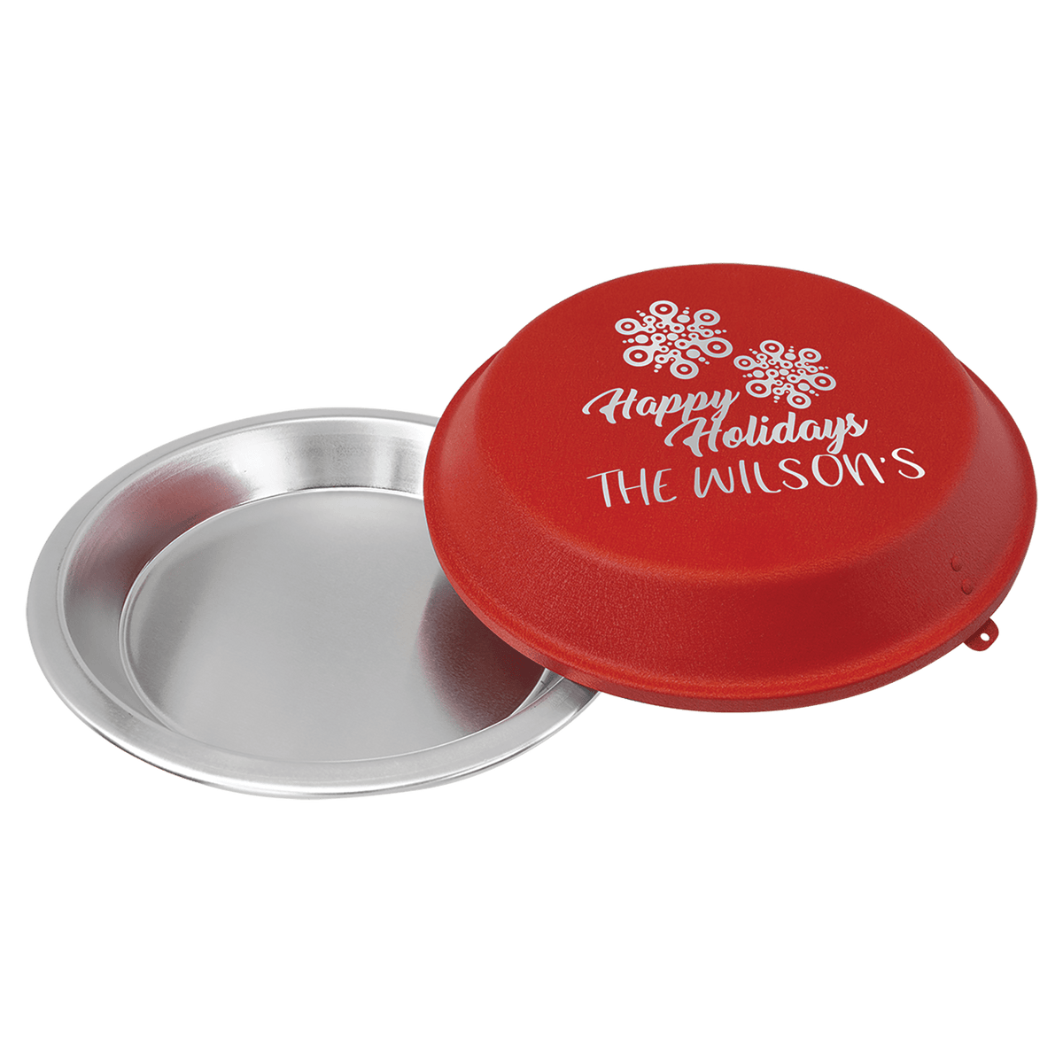 9" Aluminum Pie Pan with Powder Coated Lid-Red