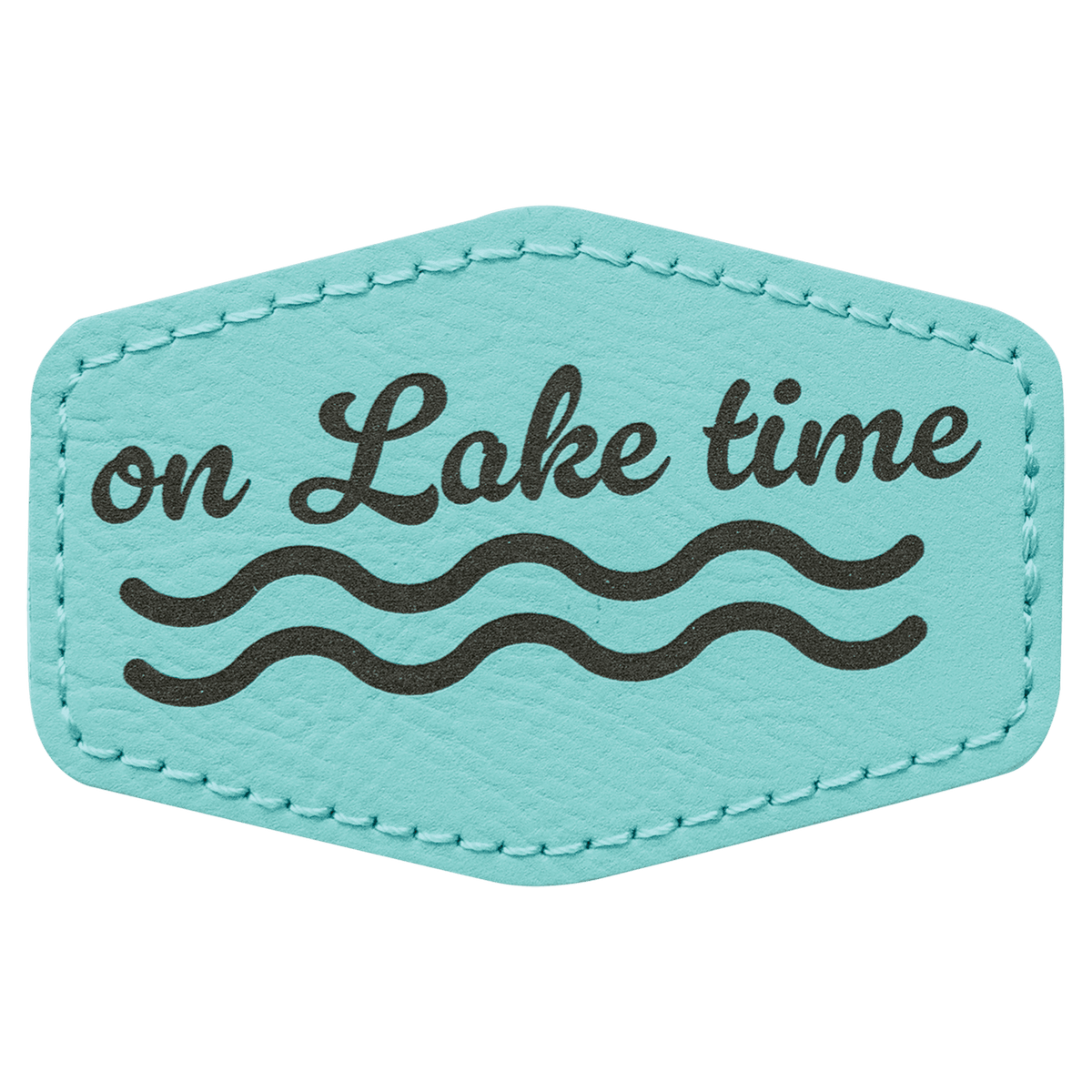 Teal Leatherette Hex Patch