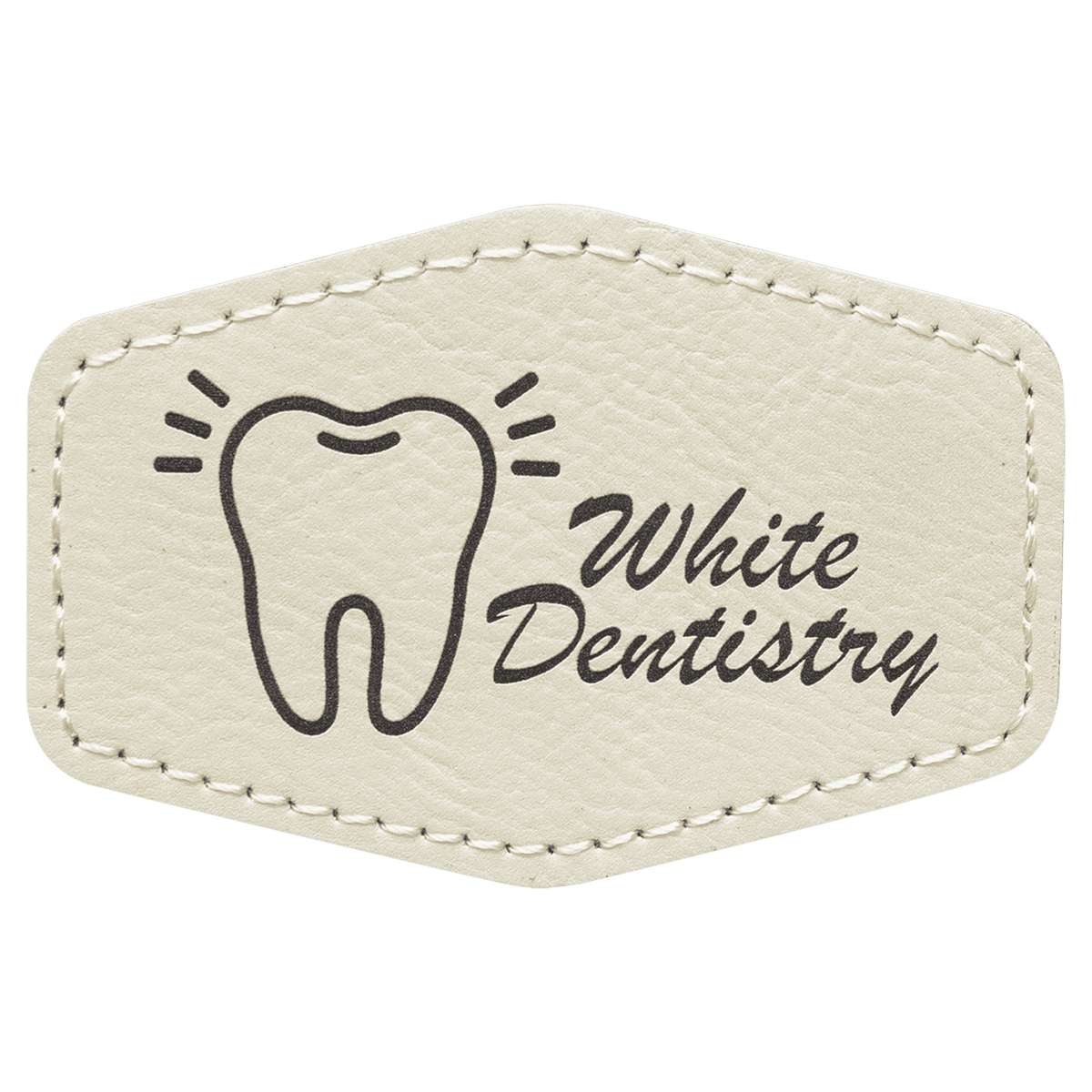 White Leatherette Hex Patch