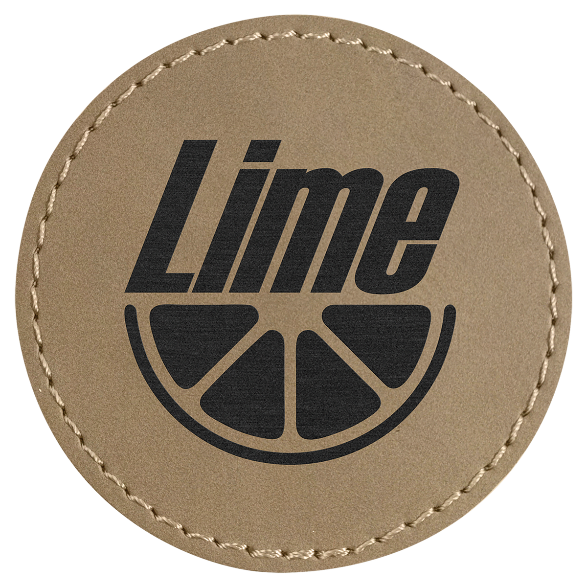 2 1/2" Light Brown Round Leatherette Patch with Adhesive