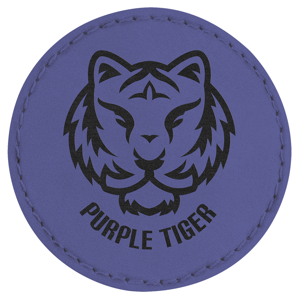 Purple Leatherette Round Patch