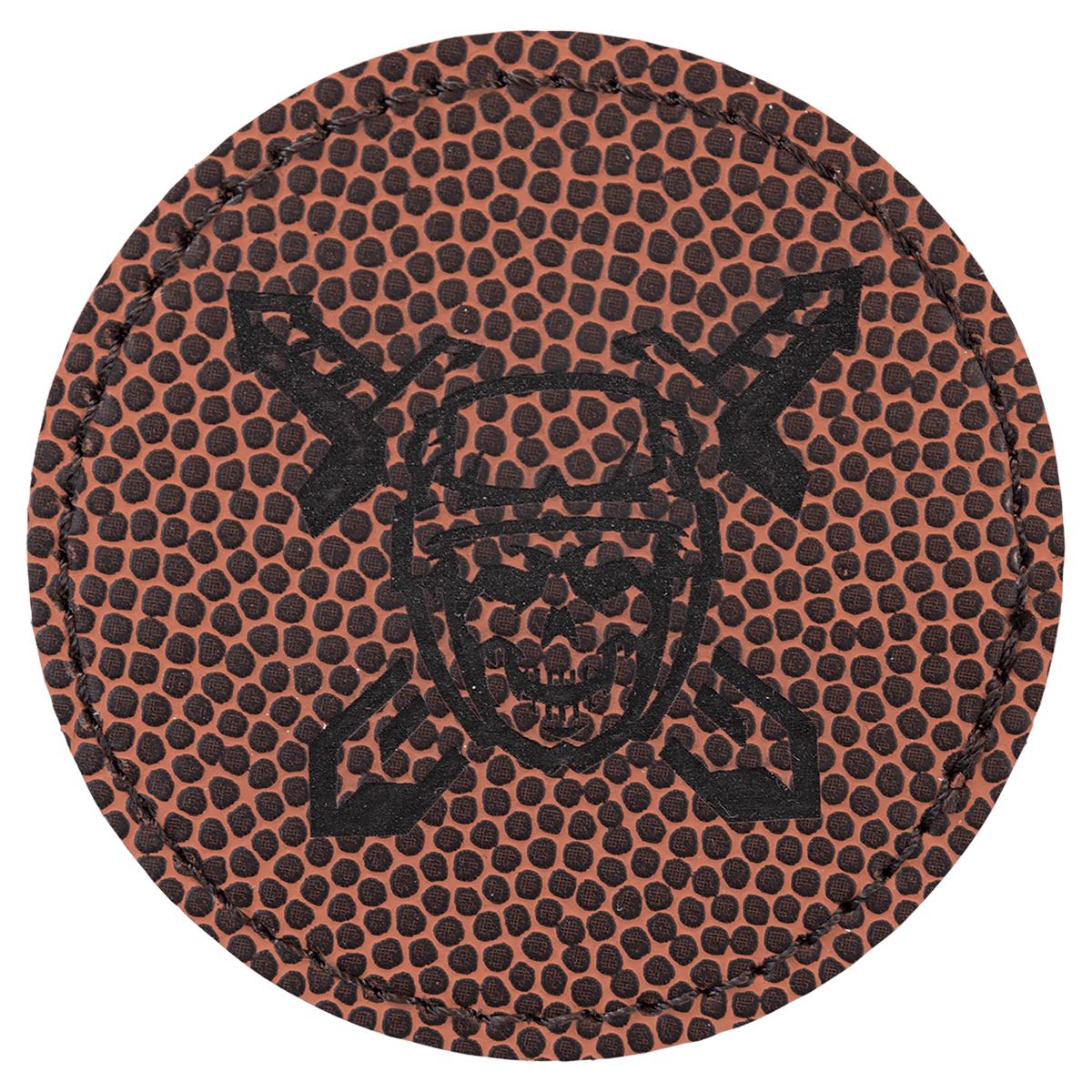 Football 2 1/2" Round Leatherette Patch with Adhesive